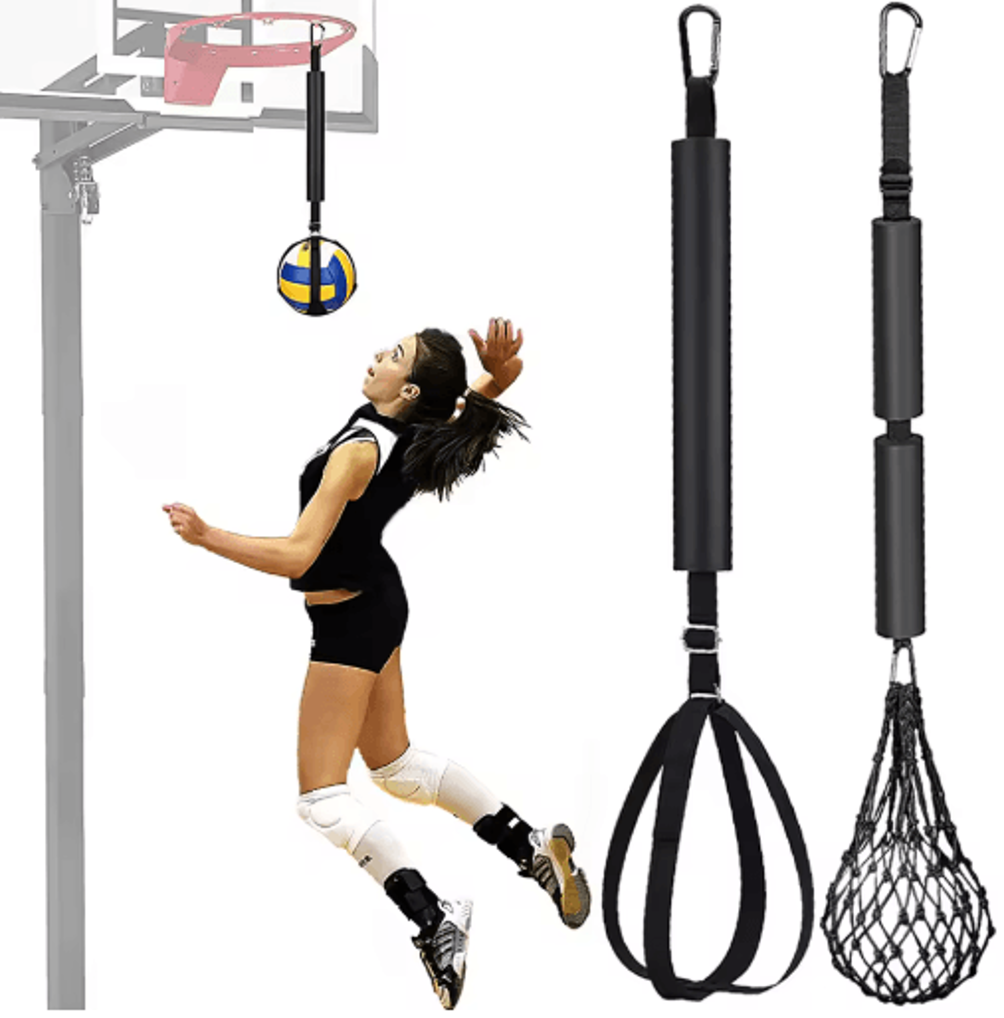 volleyball spike trainer – adjustable solo serve & practice training aid