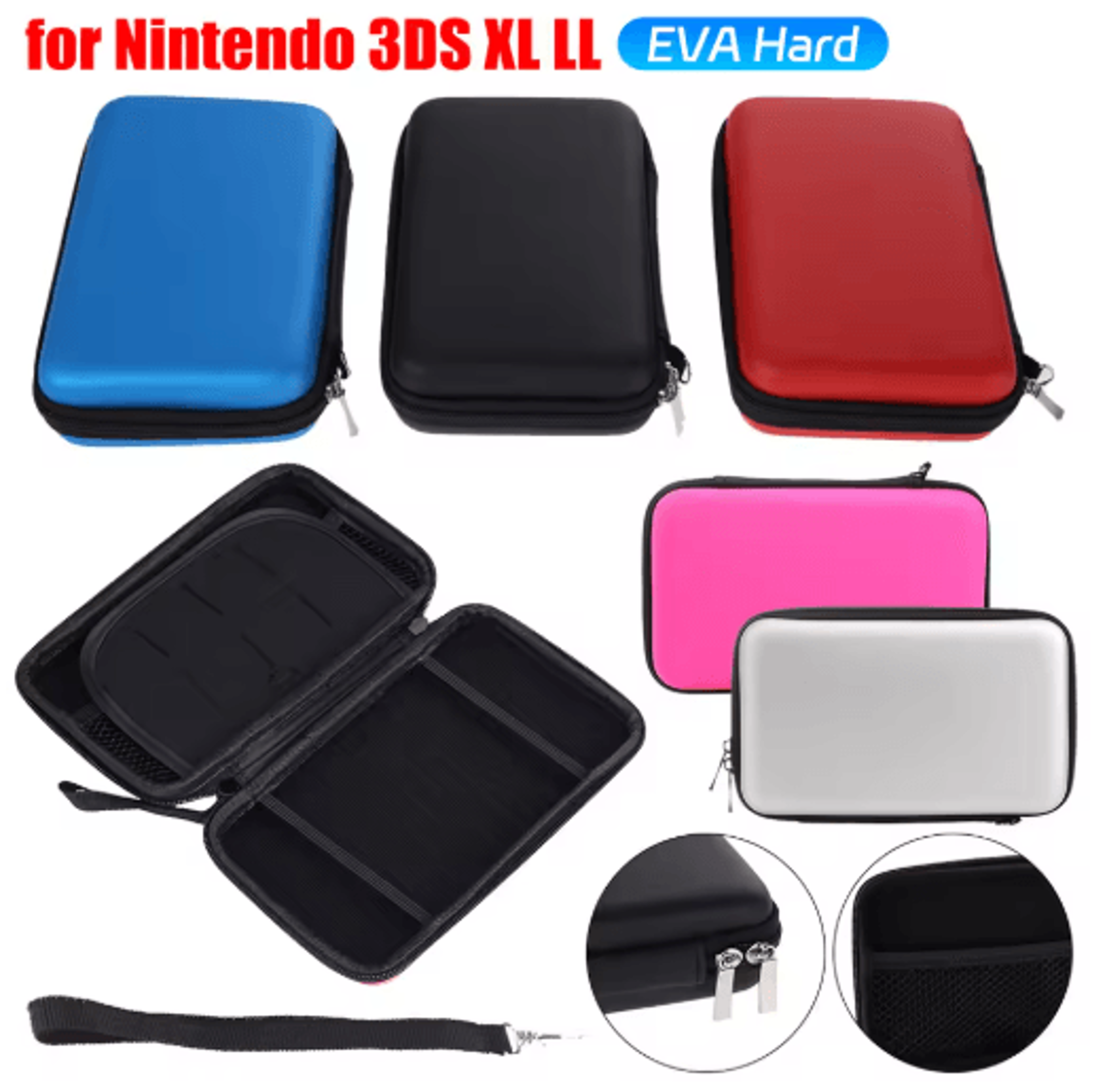 nintendo 3ds xl/ll hard eva carrying case – protective travel pouch