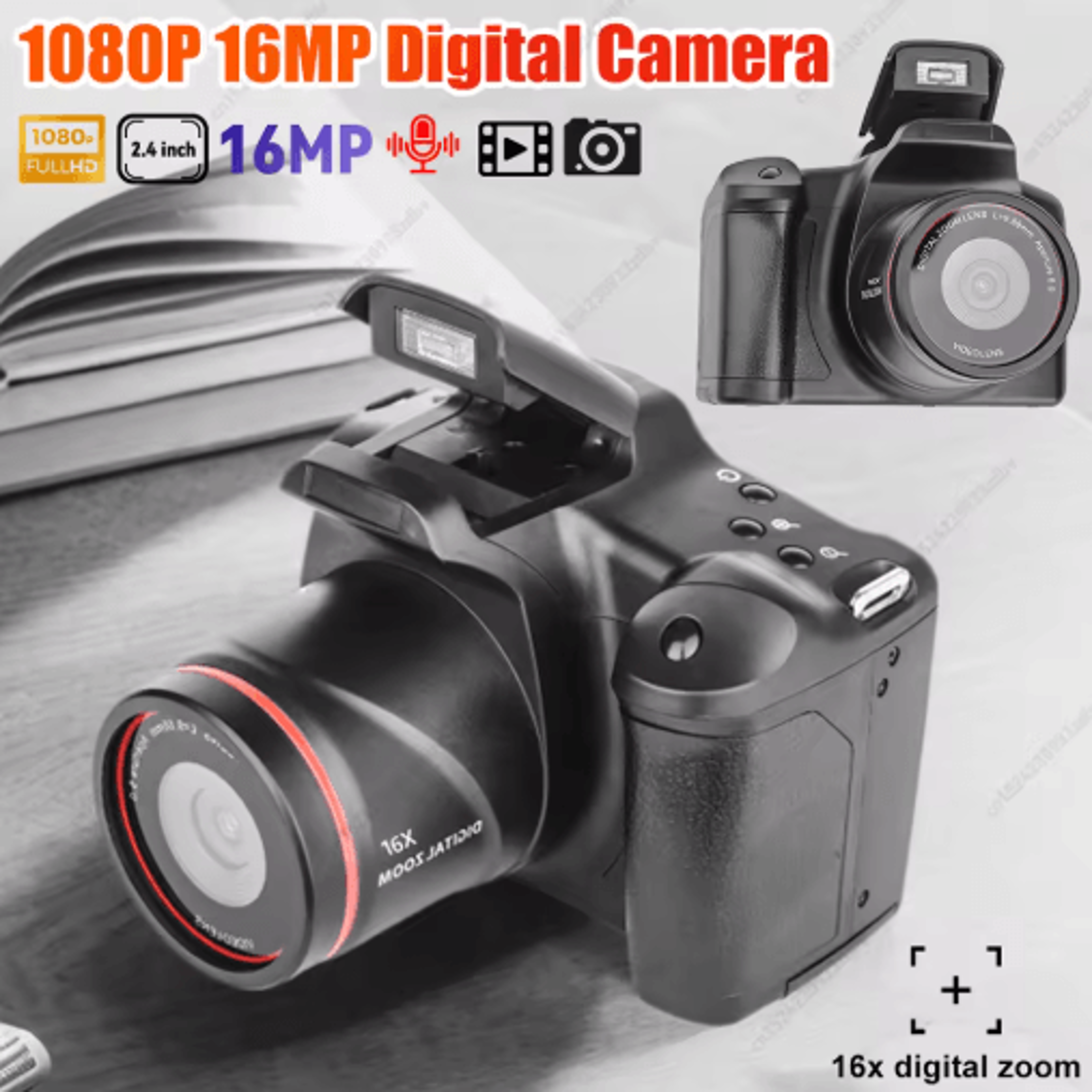 1080p 16mp digital camera – 16x zoom photo & video camcorder