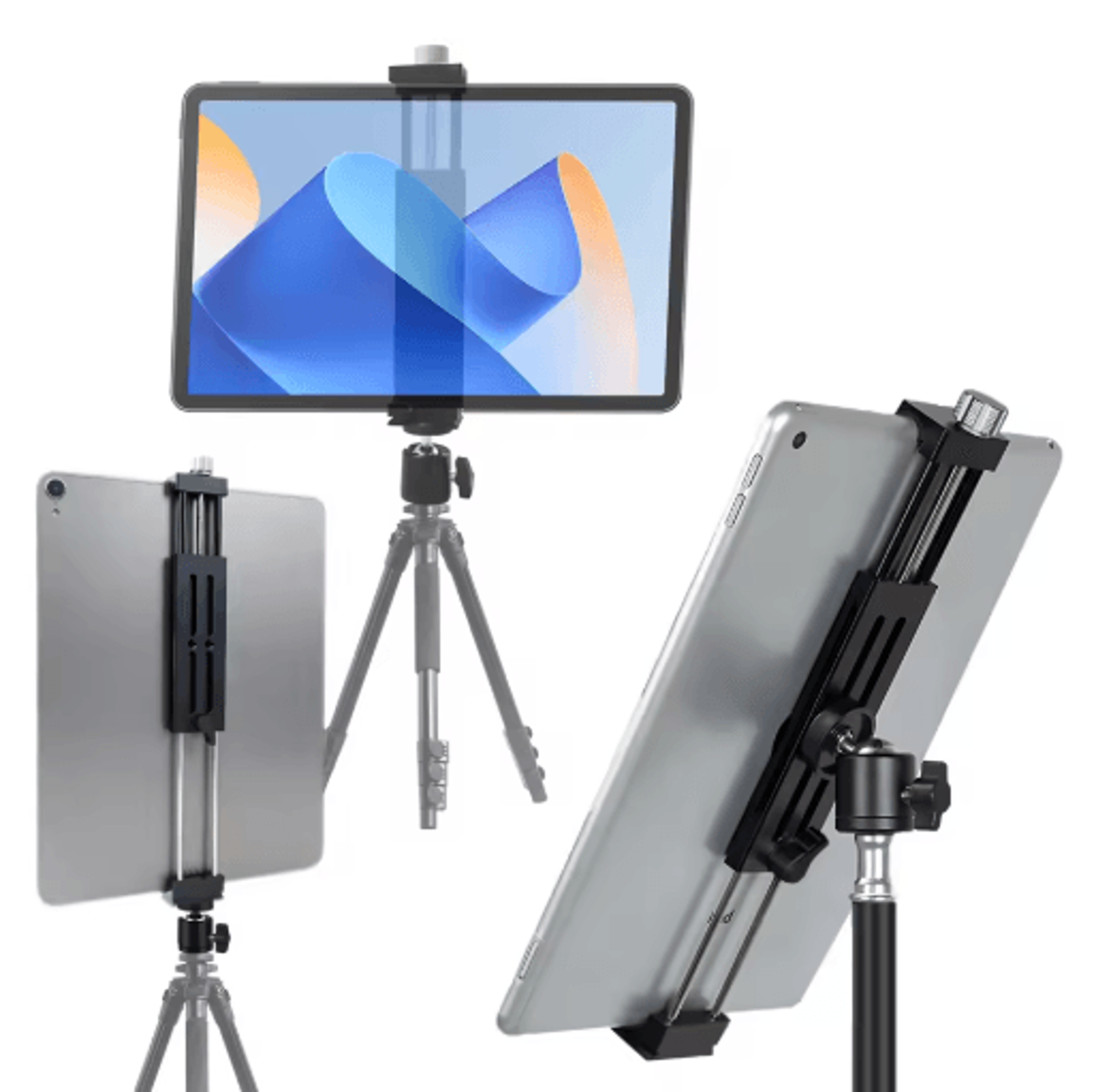 aluminum tablet tripod mount – adjustable holder with ball head for ipad & tablets