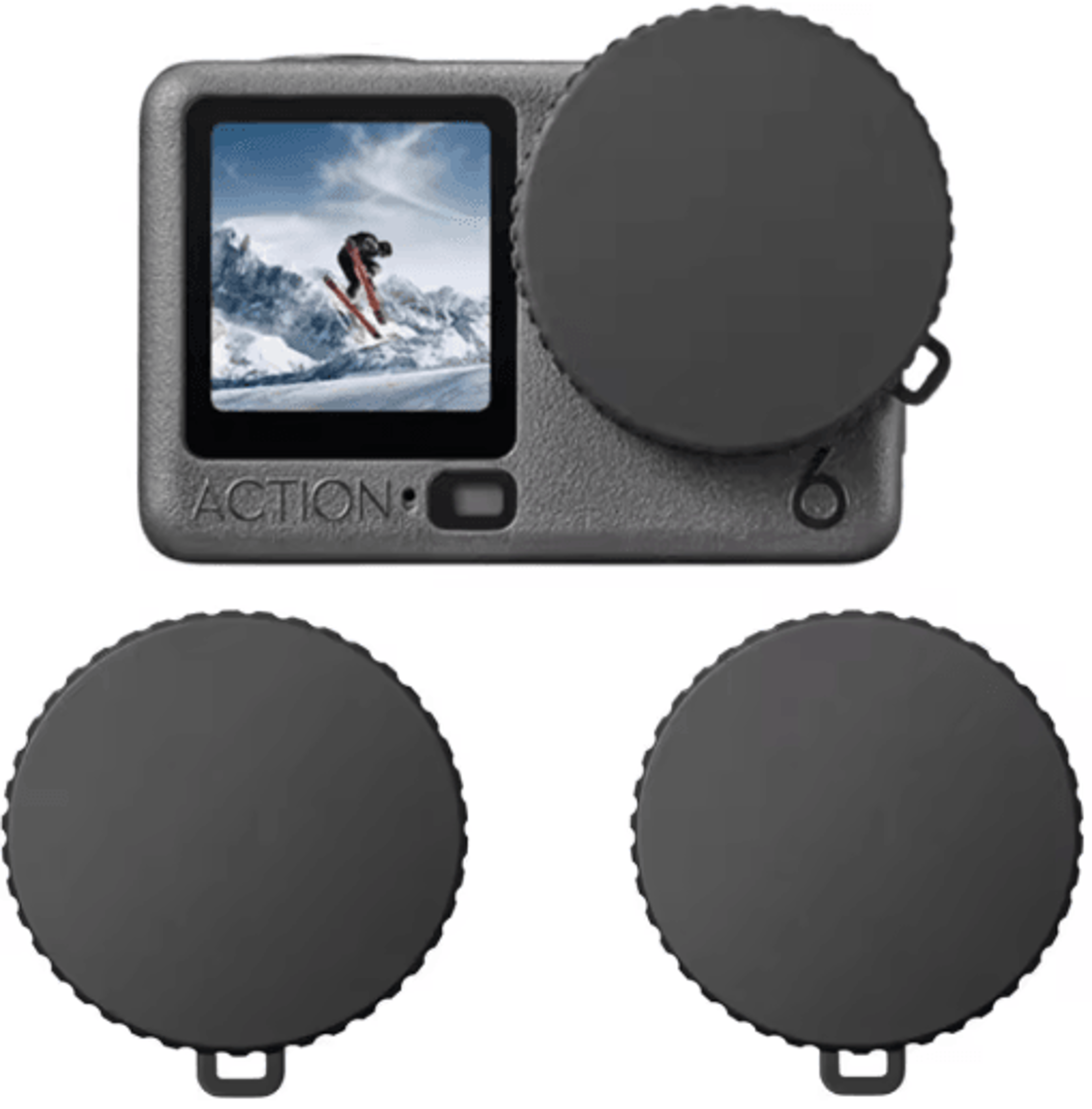 silicone protective case for dji osmo action 6 – flexible lens cap & scratch guard