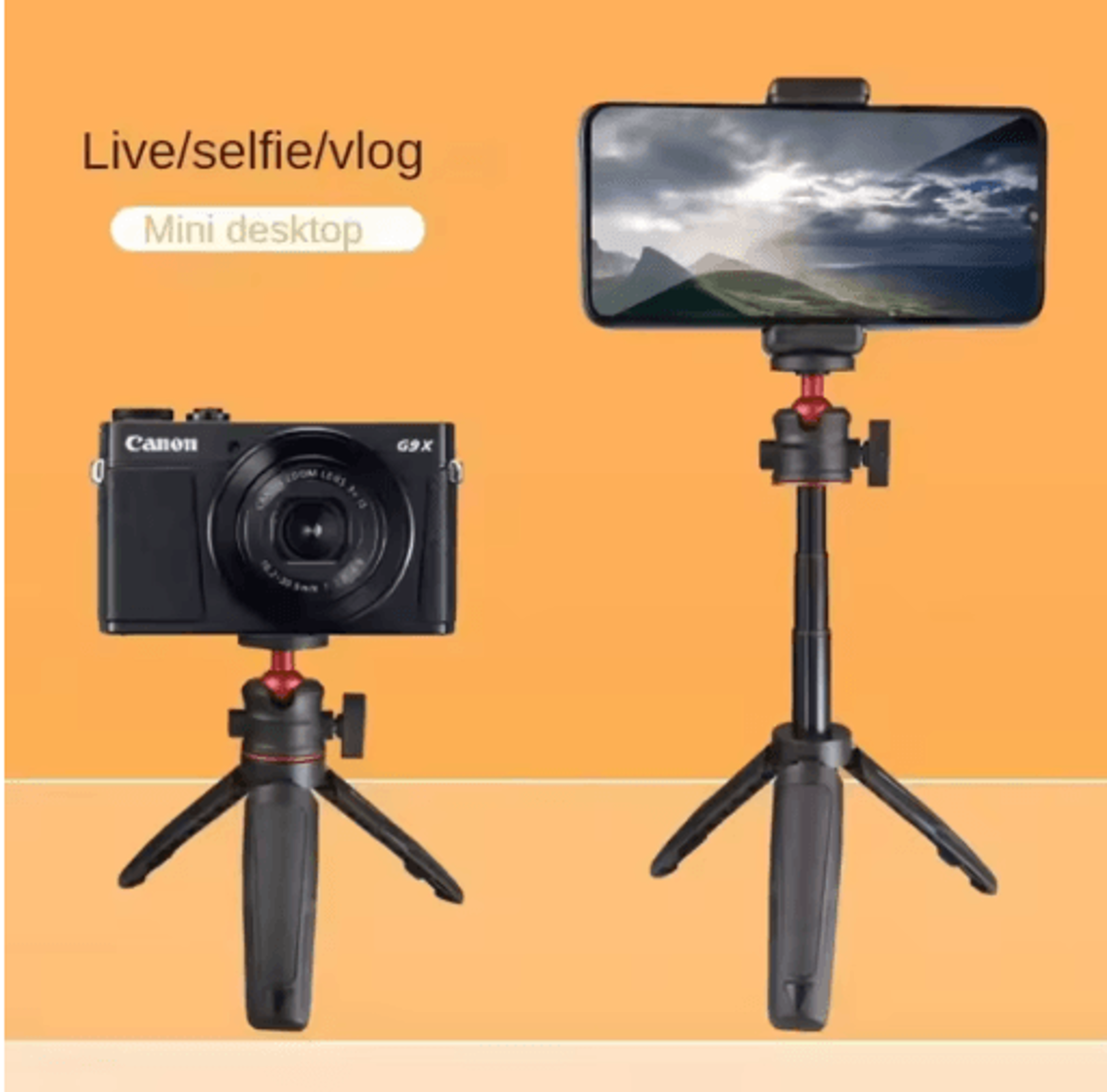 mini action camera extension pole tripod – selfie stick & handle grip
