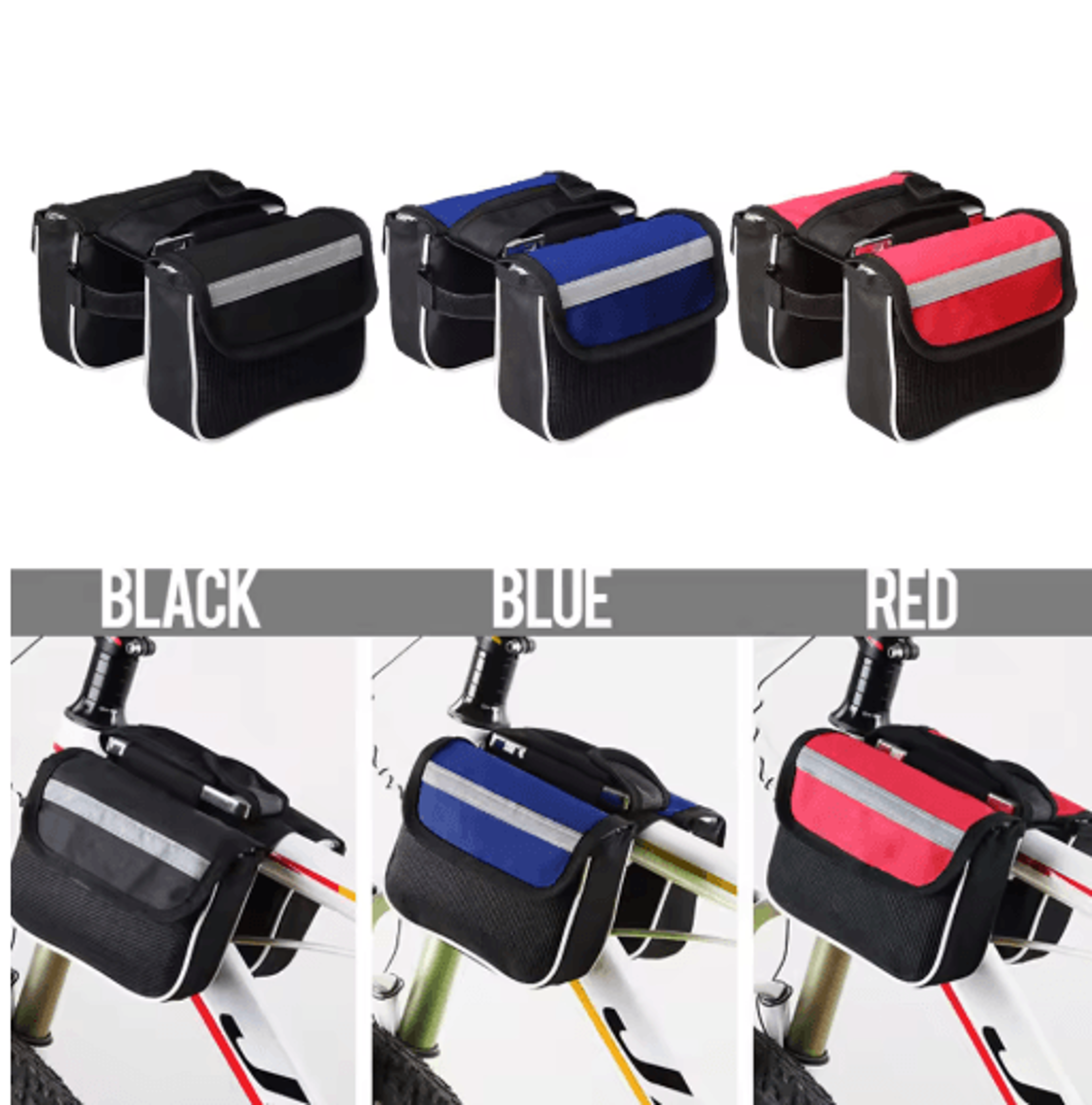 waterproof bicycle front tube bag – mtb phone & cycling storage pouch