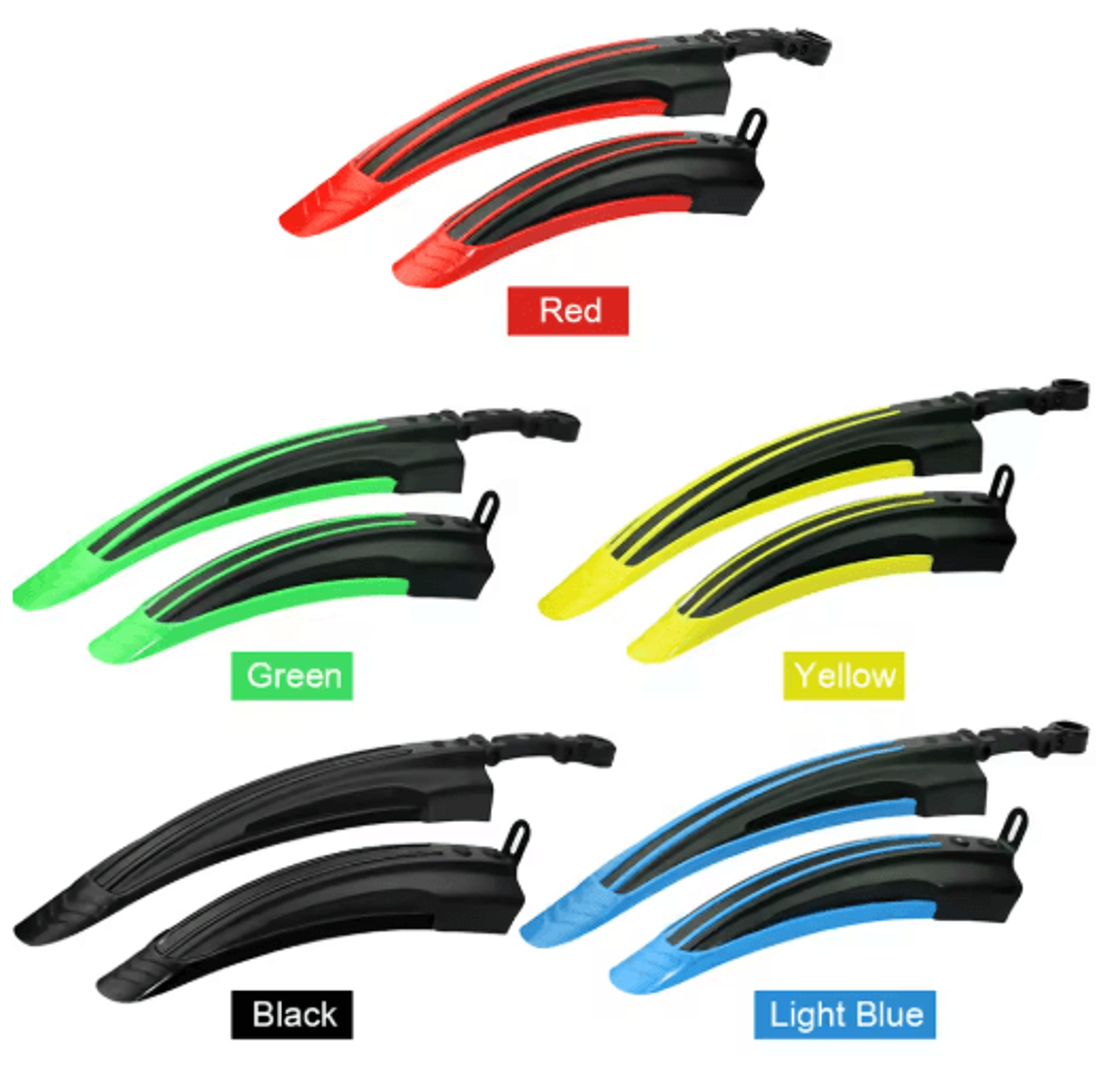 2pcs mountain bike mudguard set – front & rear mtb bicycle fenders
