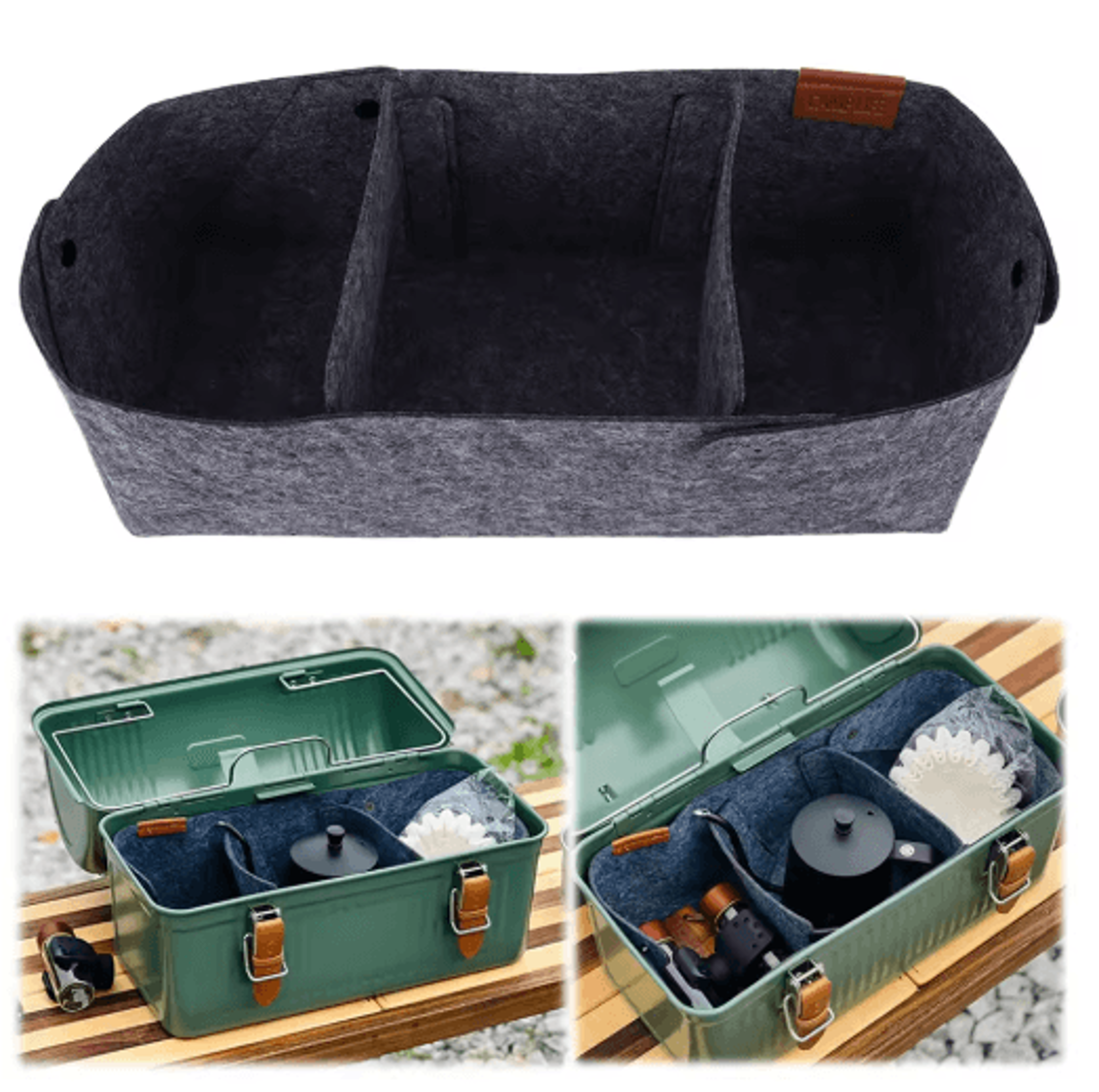 9.4l lunch box felt liner – protective insert for camping & picnics