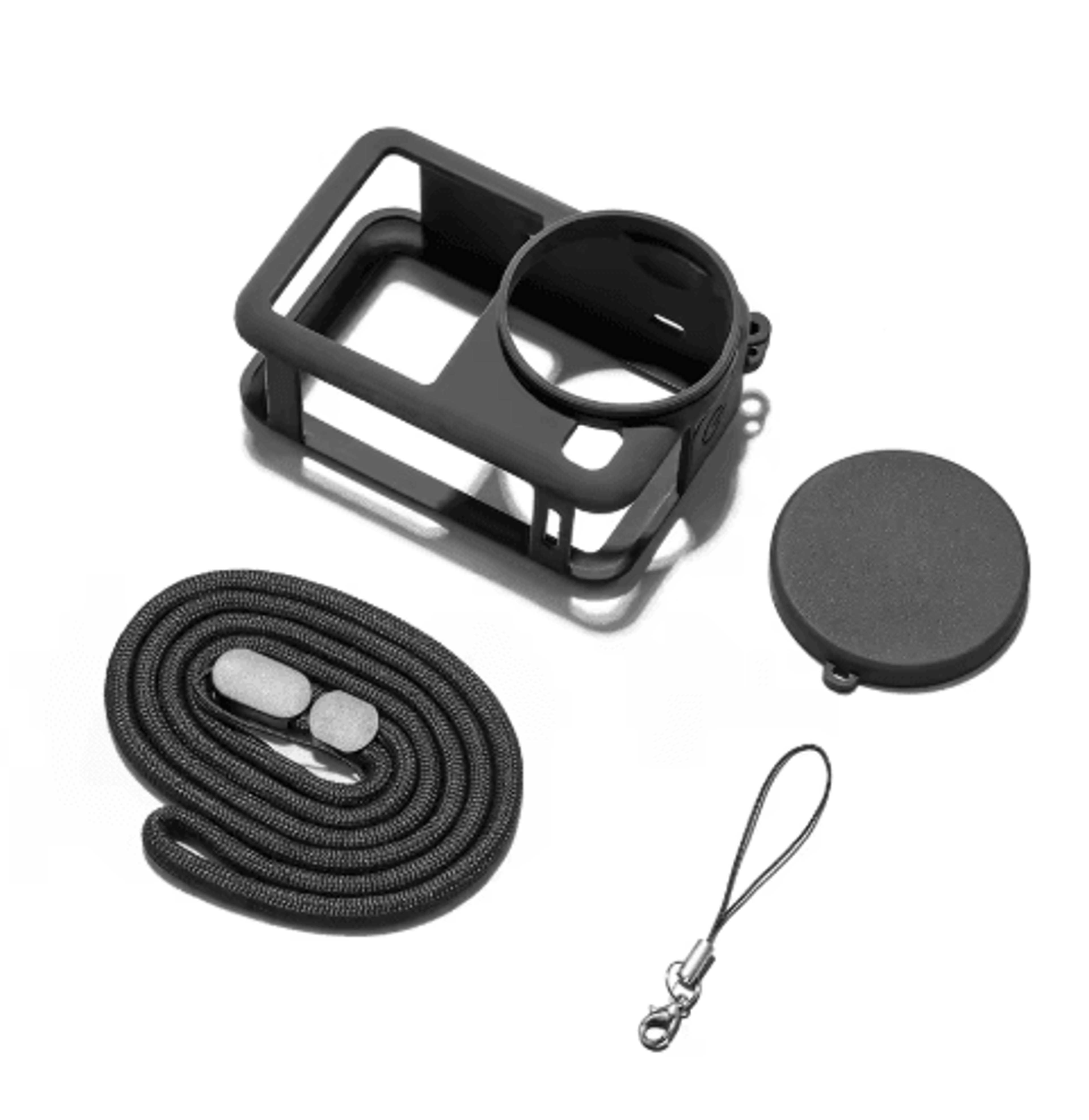 silicone protective case for dji osmo action 6 – lens cap & lanyard cover
