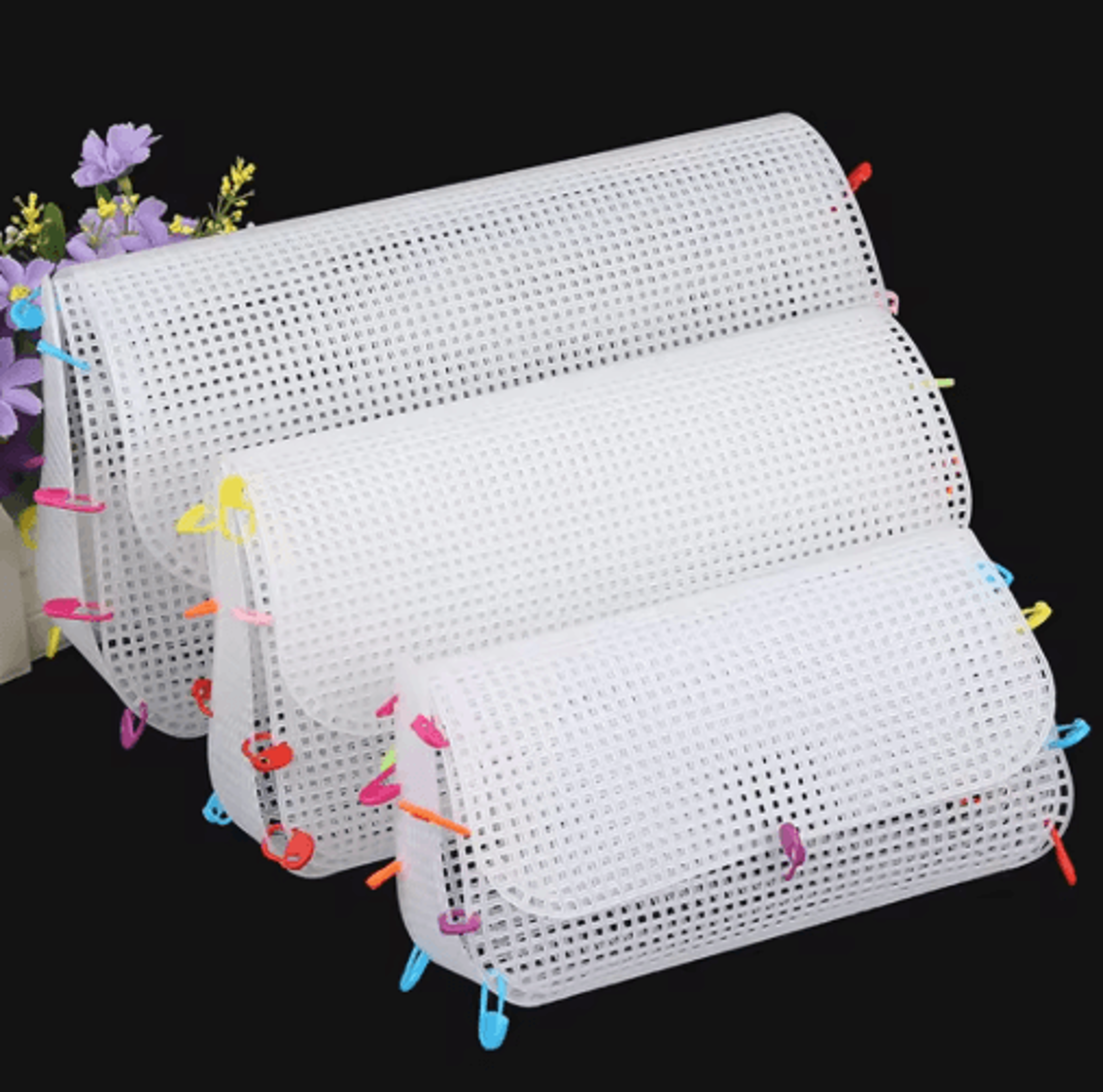 plastic canvas mesh for bag making – diy weaving grid for handcraft projects