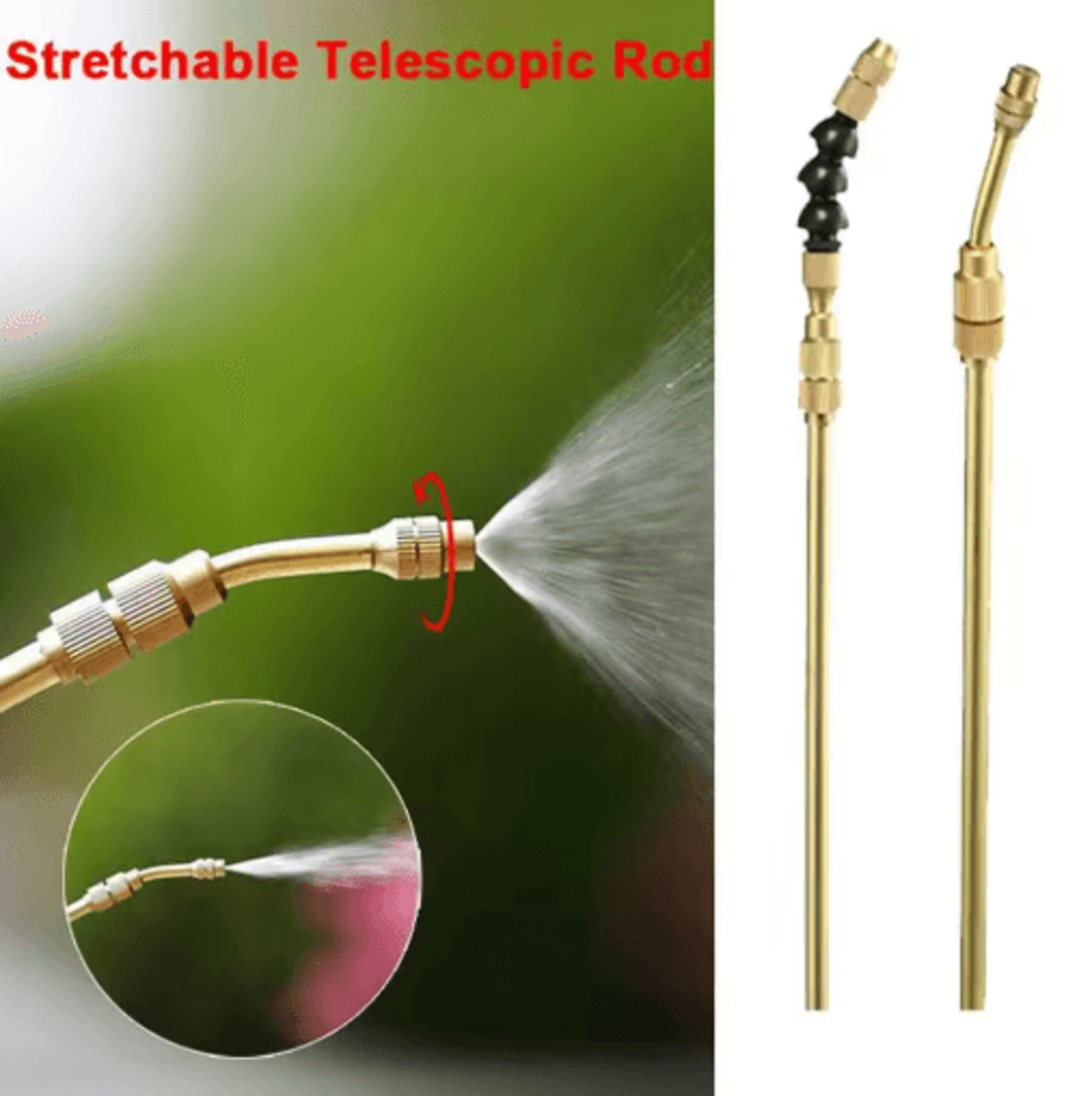 stainless steel telescopic sprayer wand – adjustable extension rod for watering