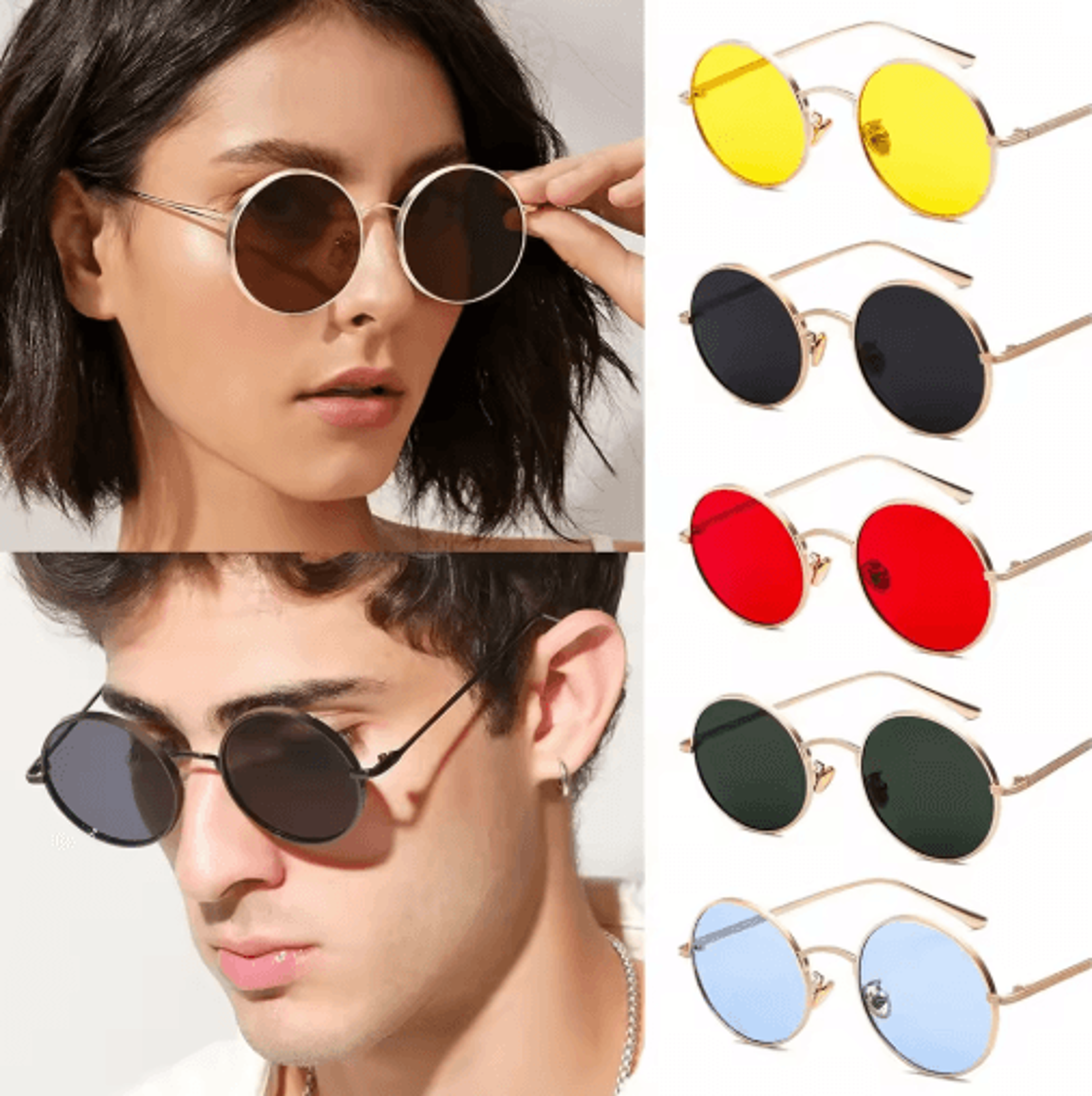 vintage round steampunk sunglasses – retro circle shades for men & women