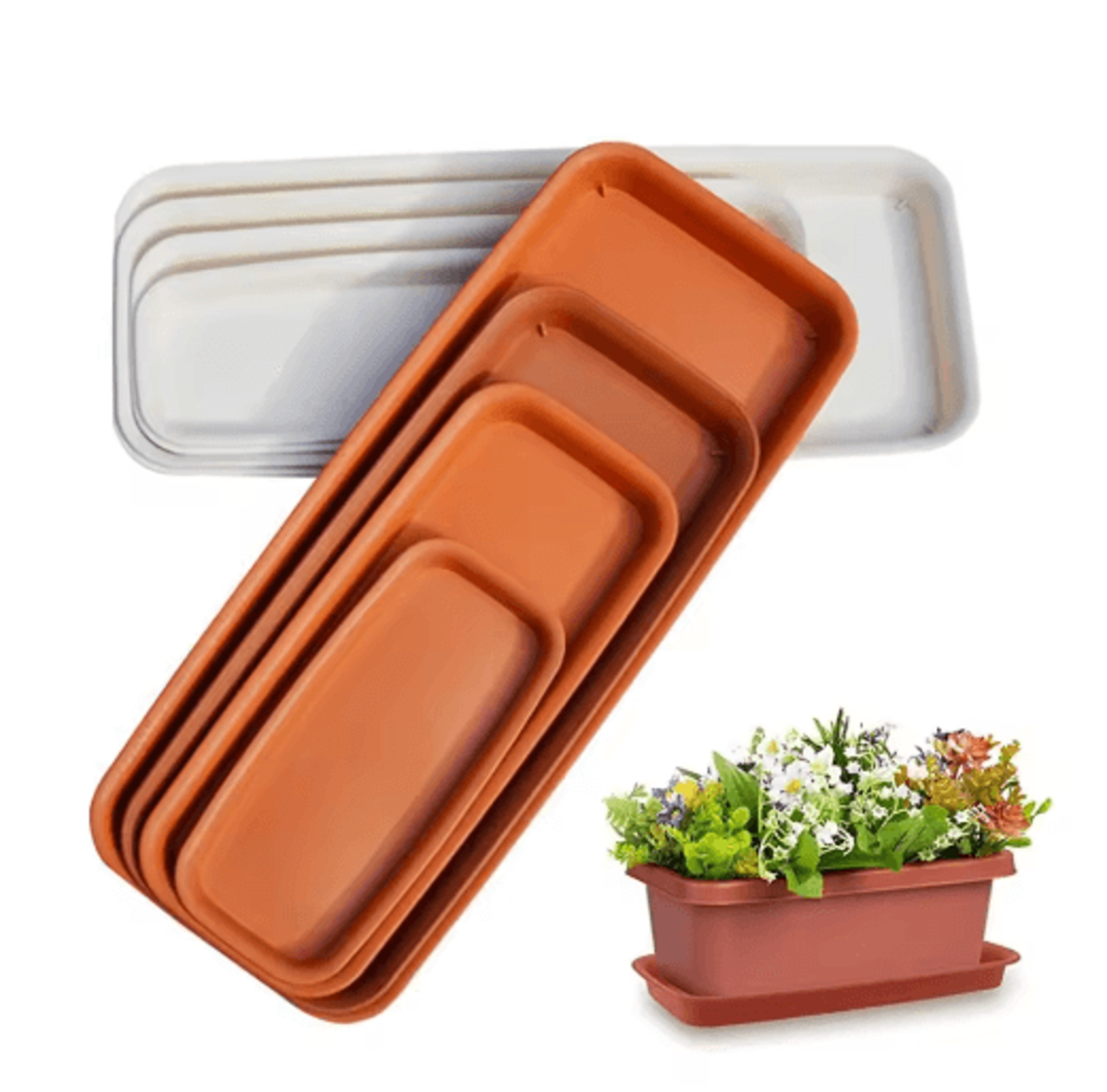 rectangular plant saucer tray – plastic flower pot drip tray
