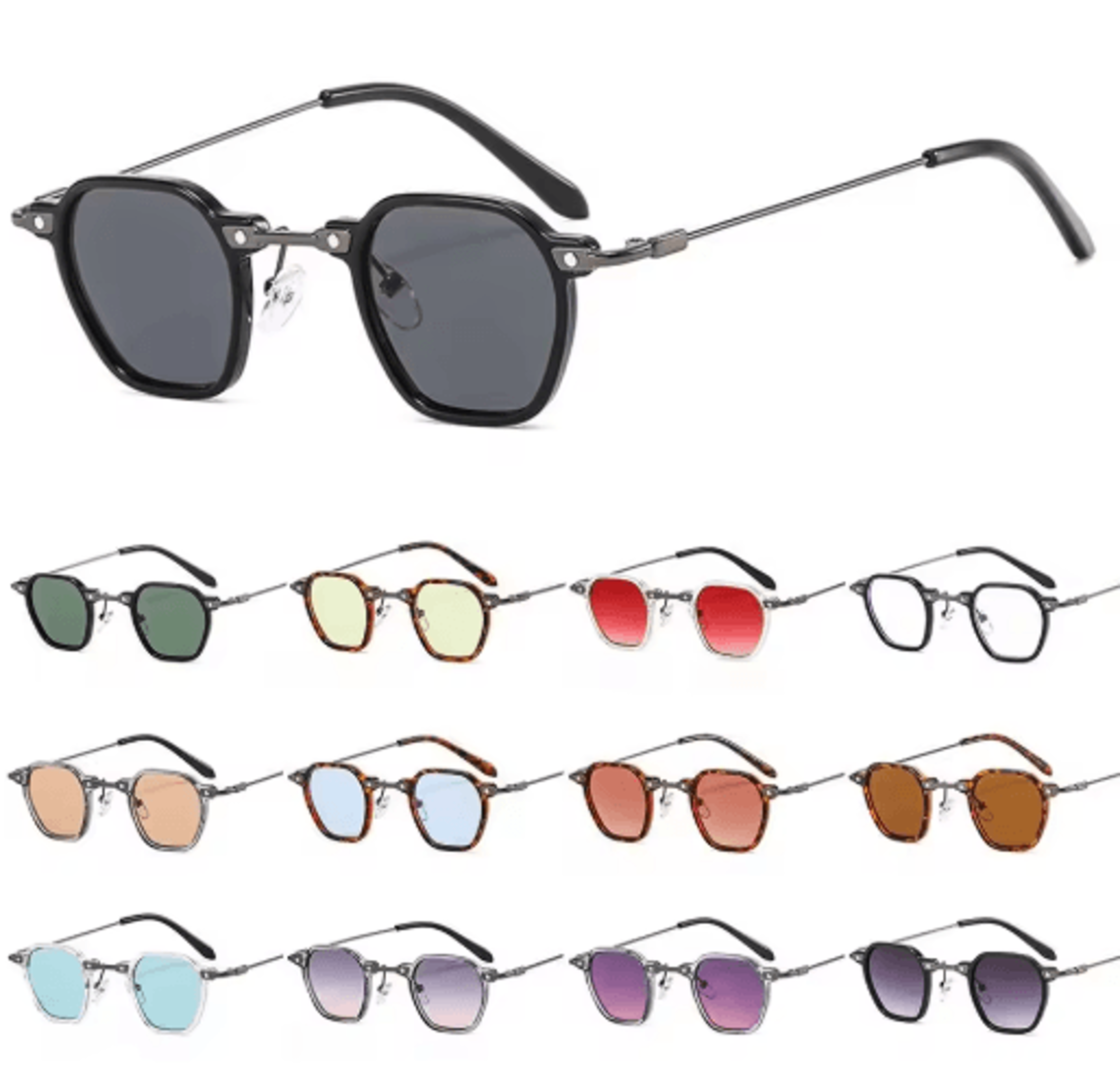 retro punk polygon sunglasses – small vintage fashion shades