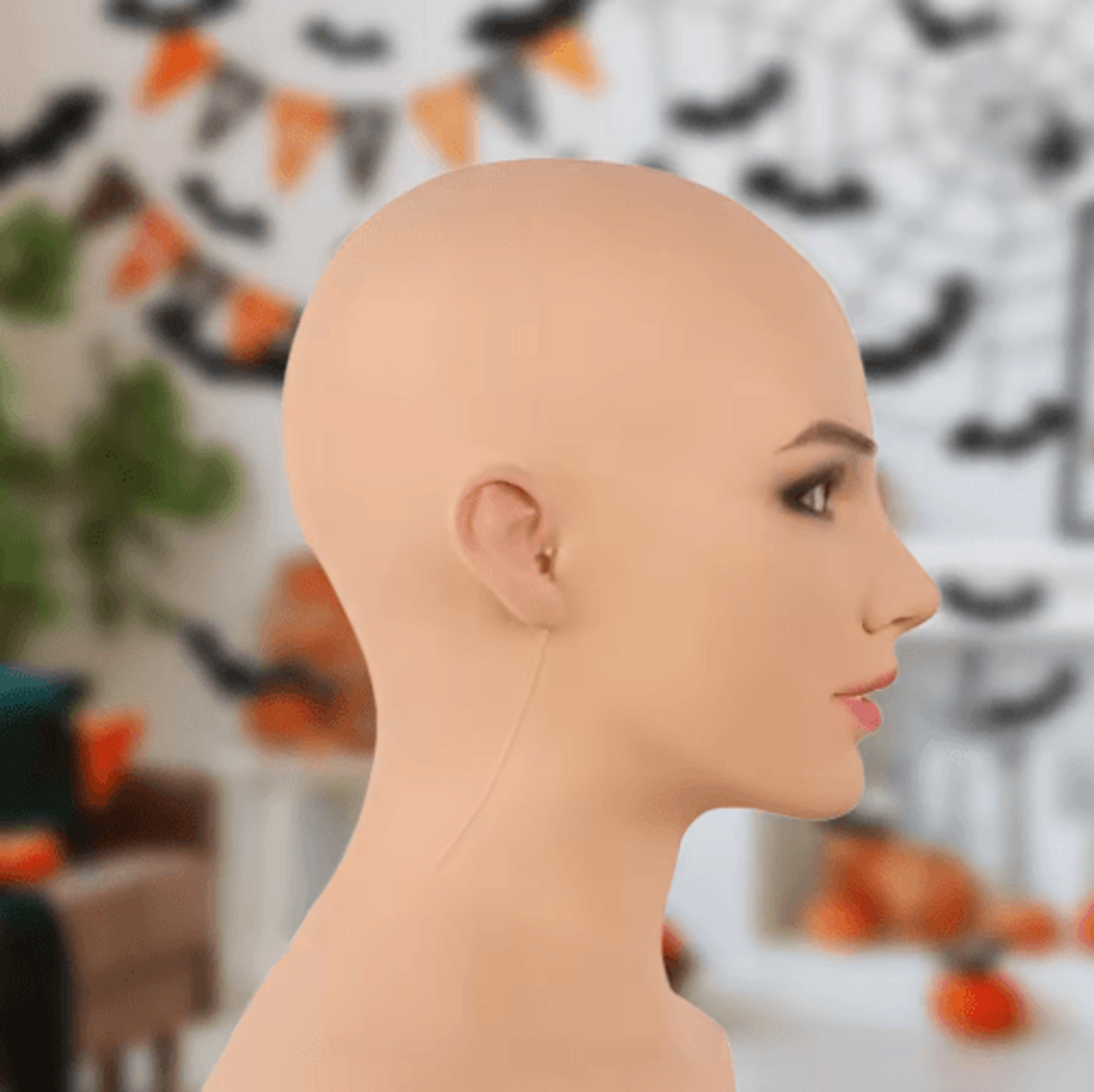 funny bald head latex mask – adult halloween costume & cosplay prop