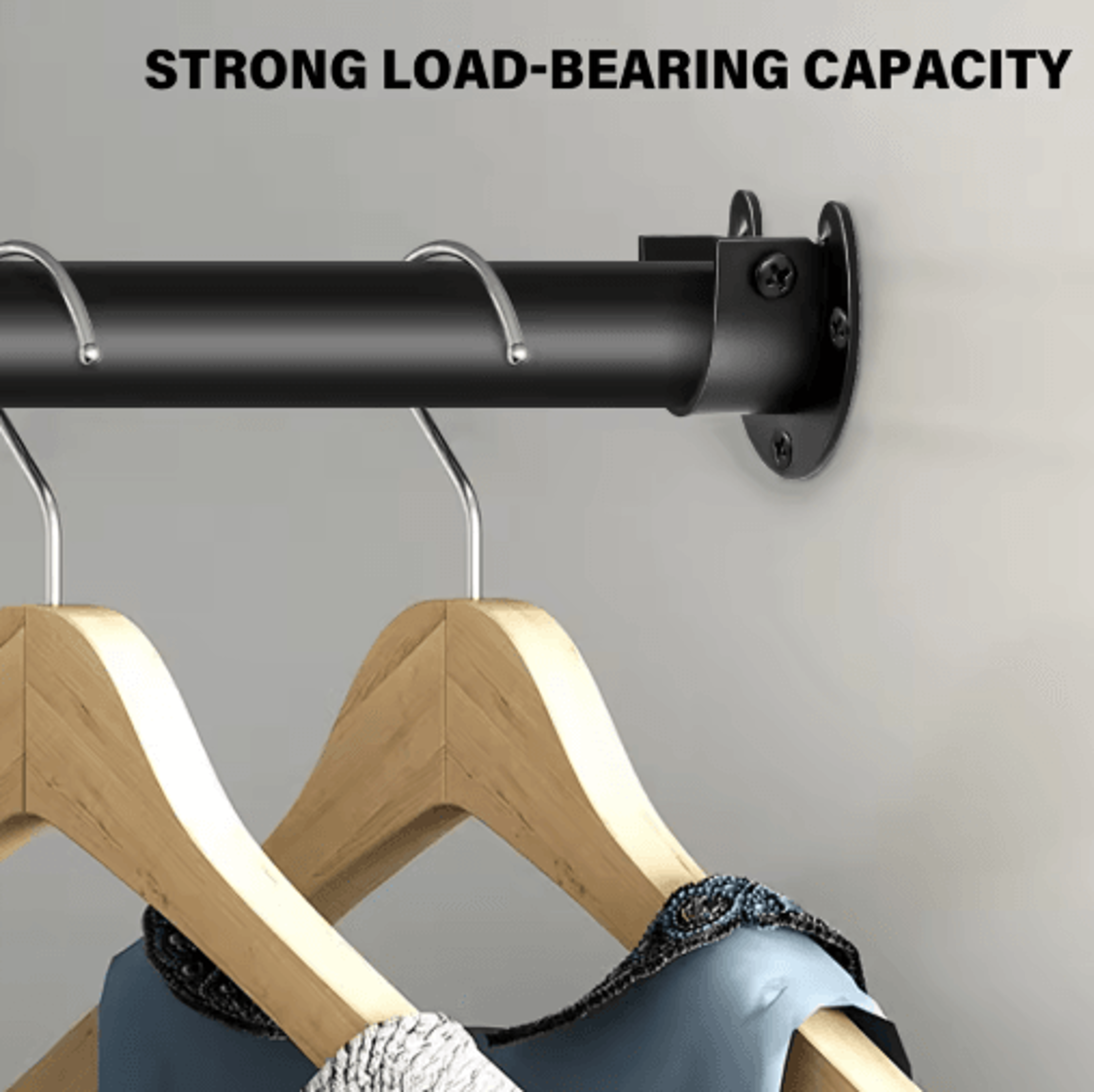 heavy duty closet rod bracket – secure end support with screws
