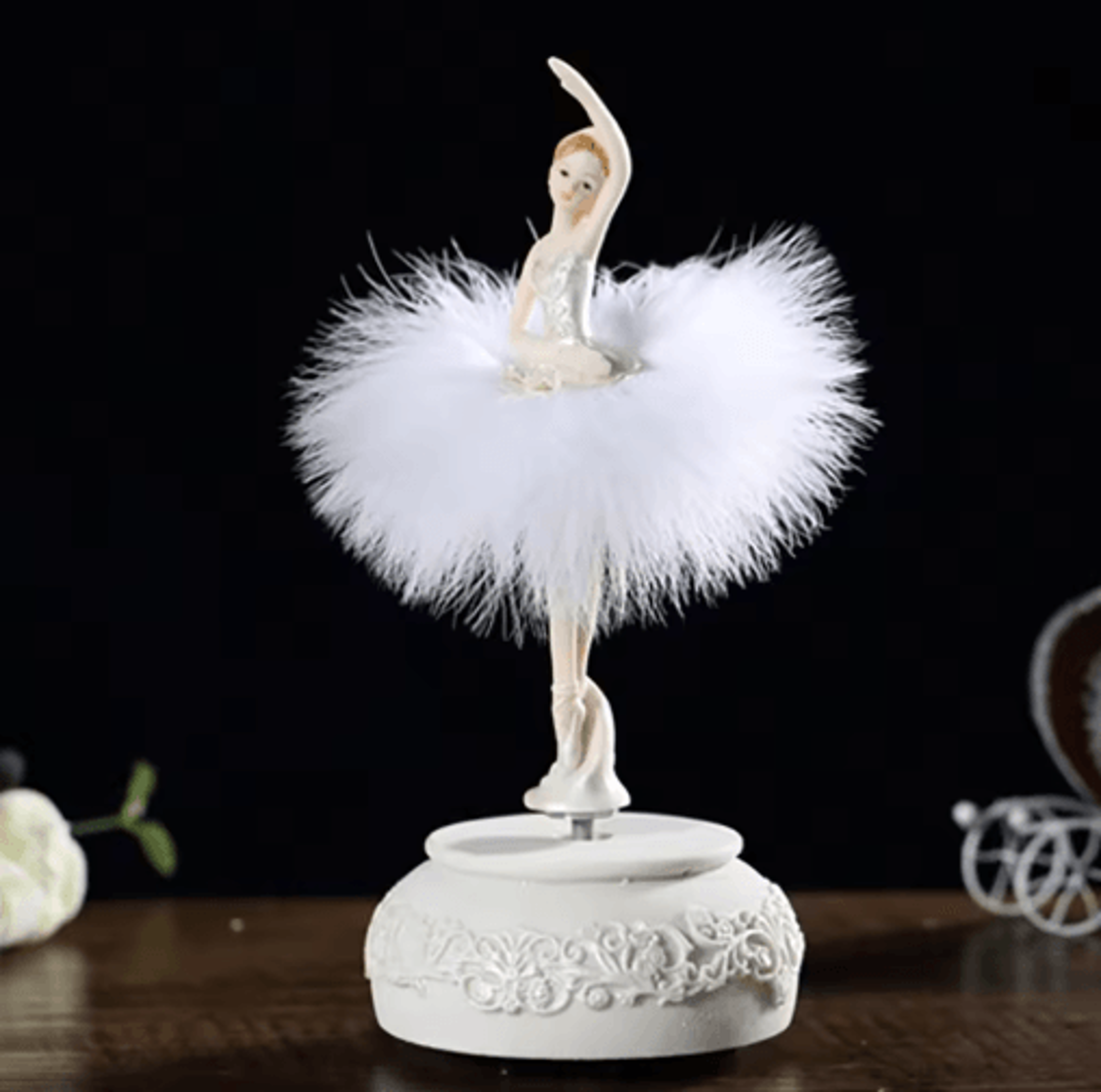 rotating ballerina doll – lightweight music box replacement accessory