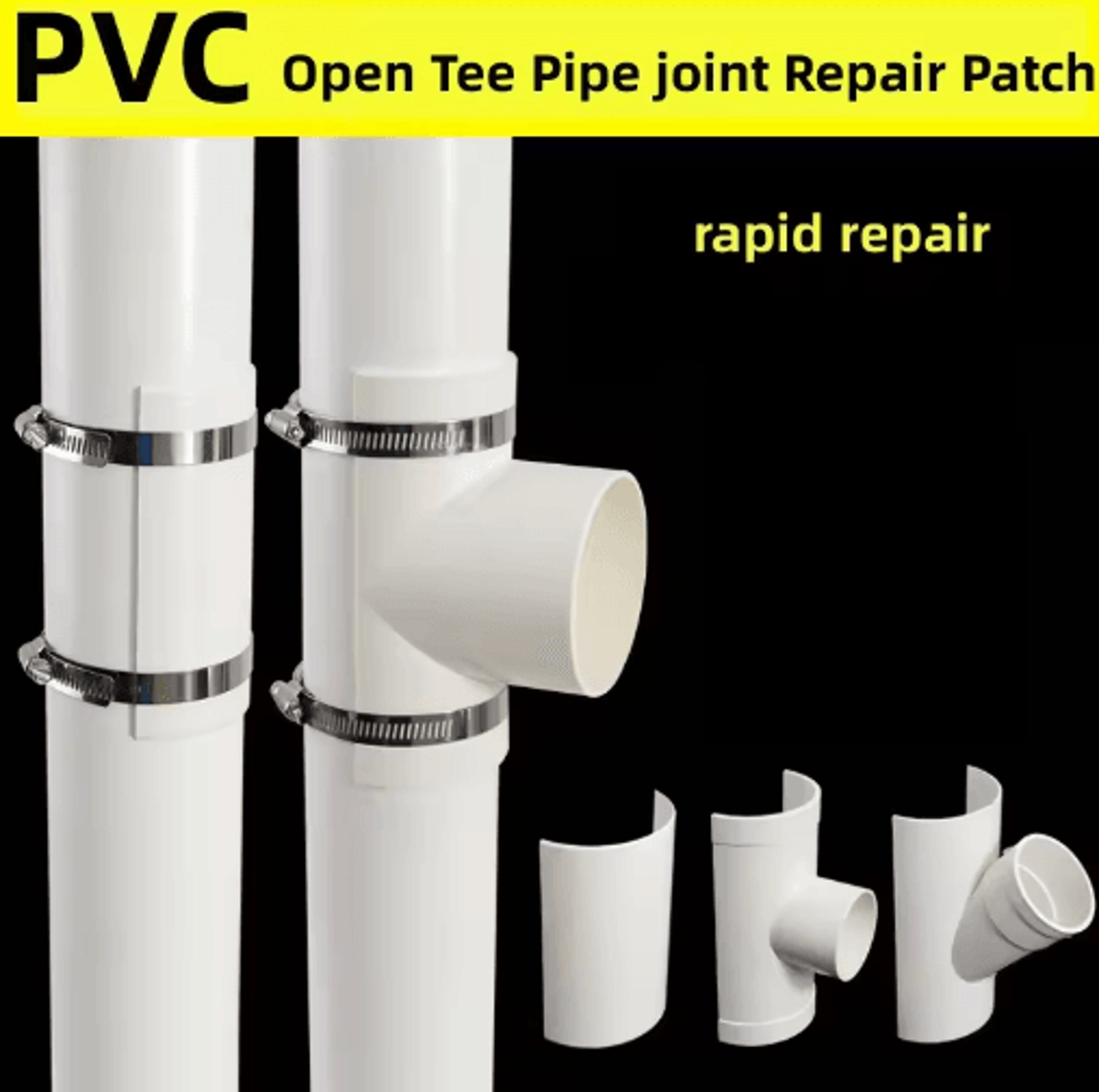 pvc open tee pipe connector – drain pipe repair patch & adapter