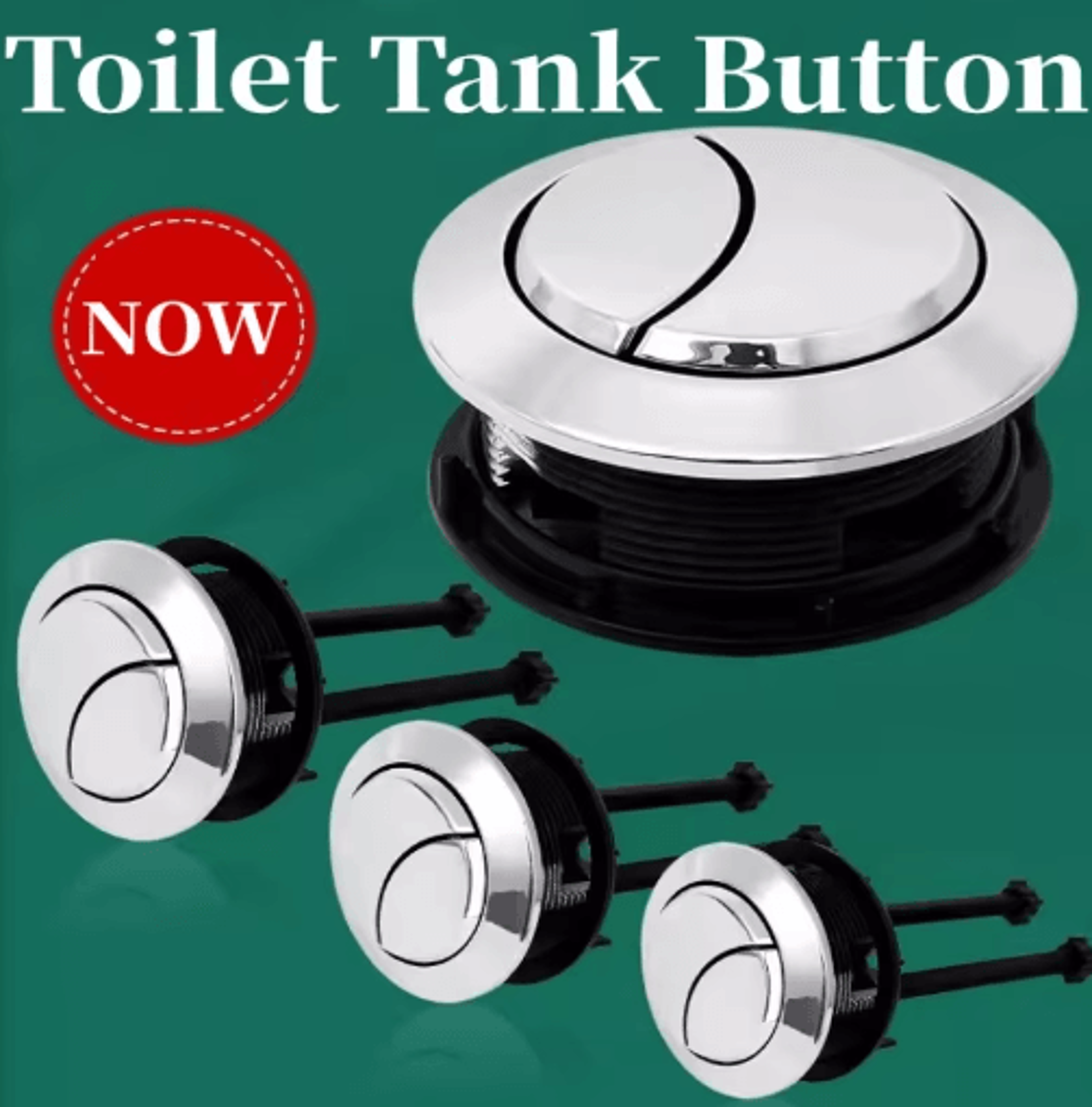 universal dual flush toilet button – round water tank push valve