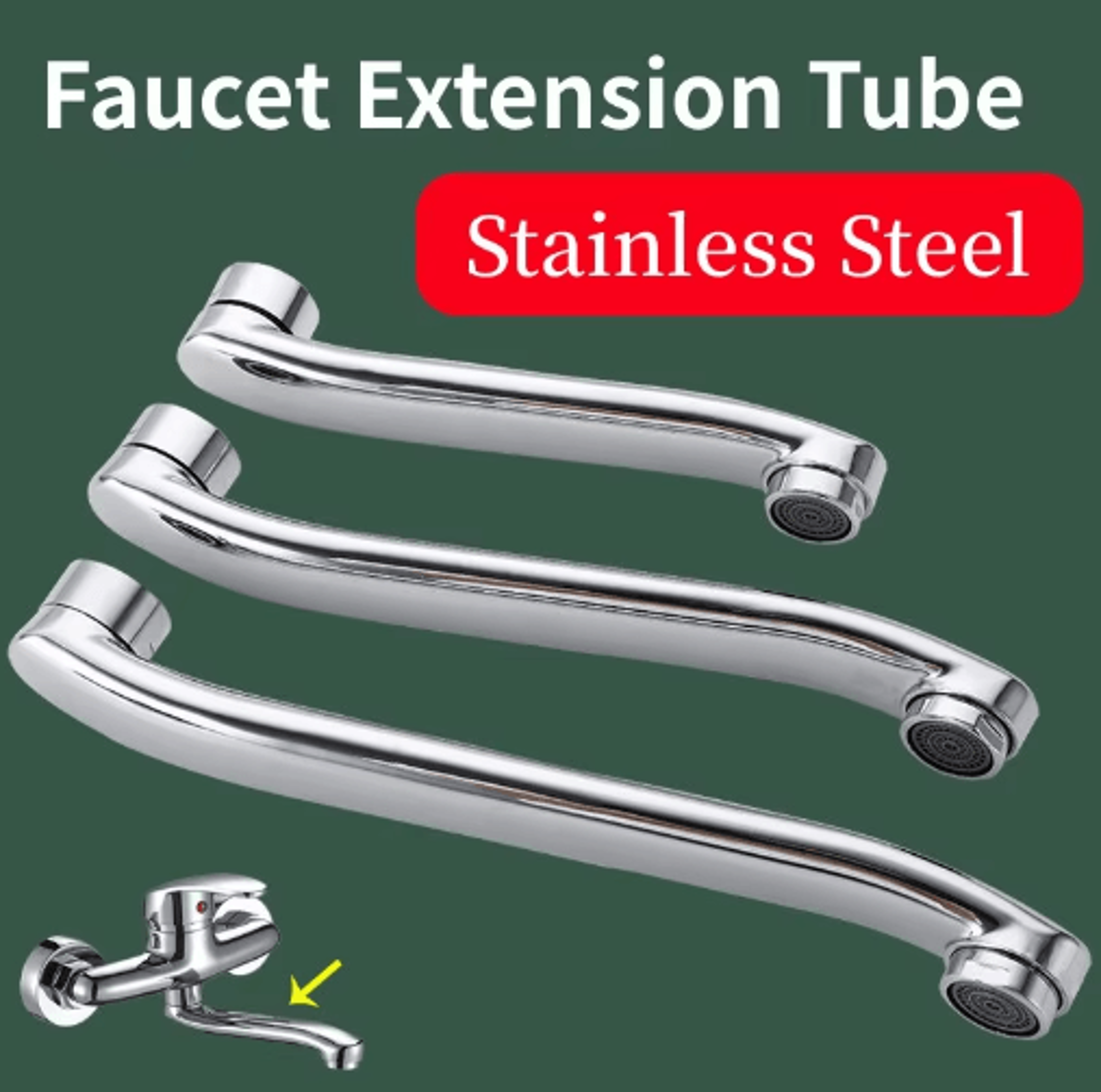 stainless steel faucet extension pipe – s-bend water outlet elbow