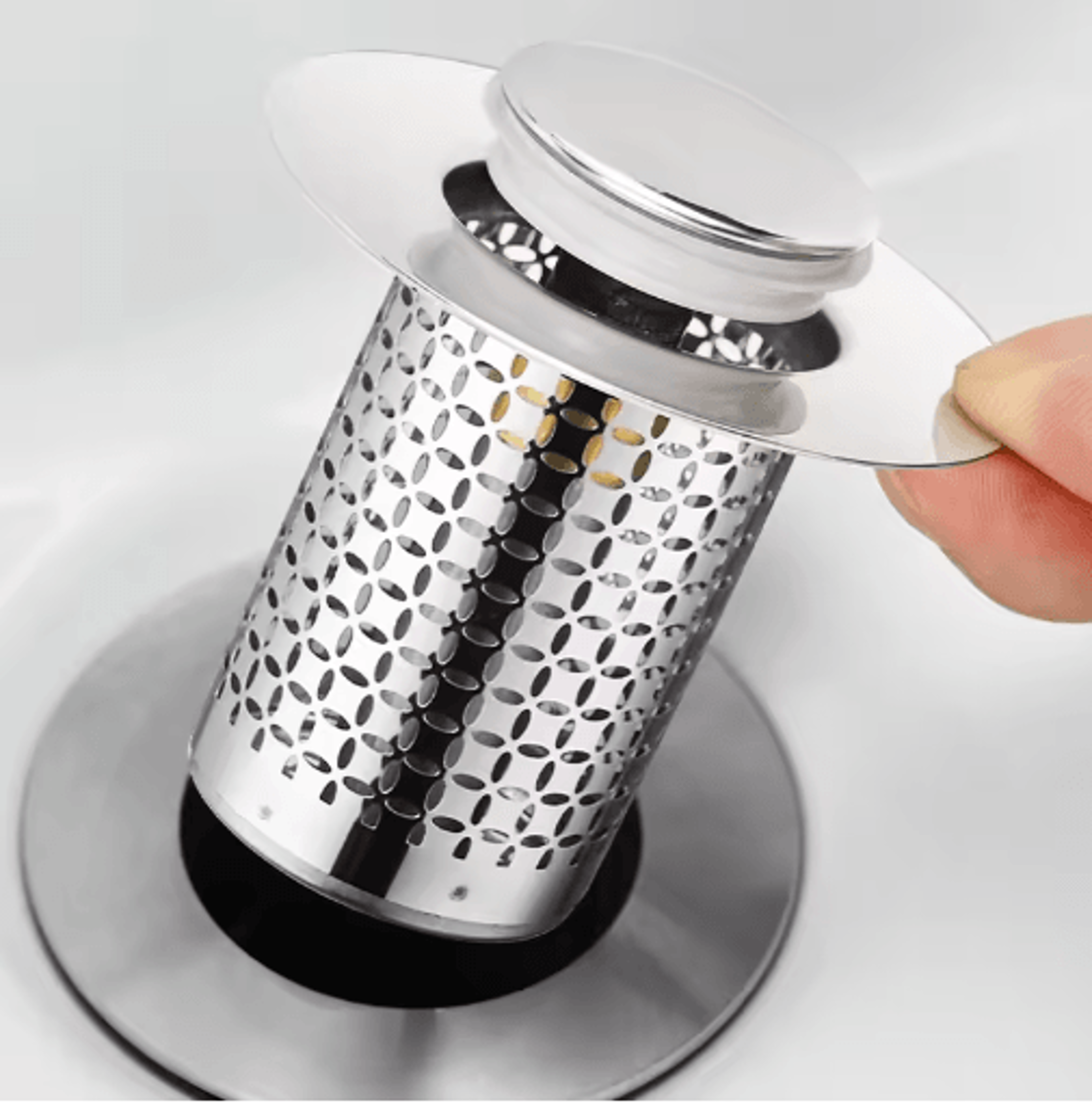 stainless steel pop-up drain stopper – filter & hair catcher