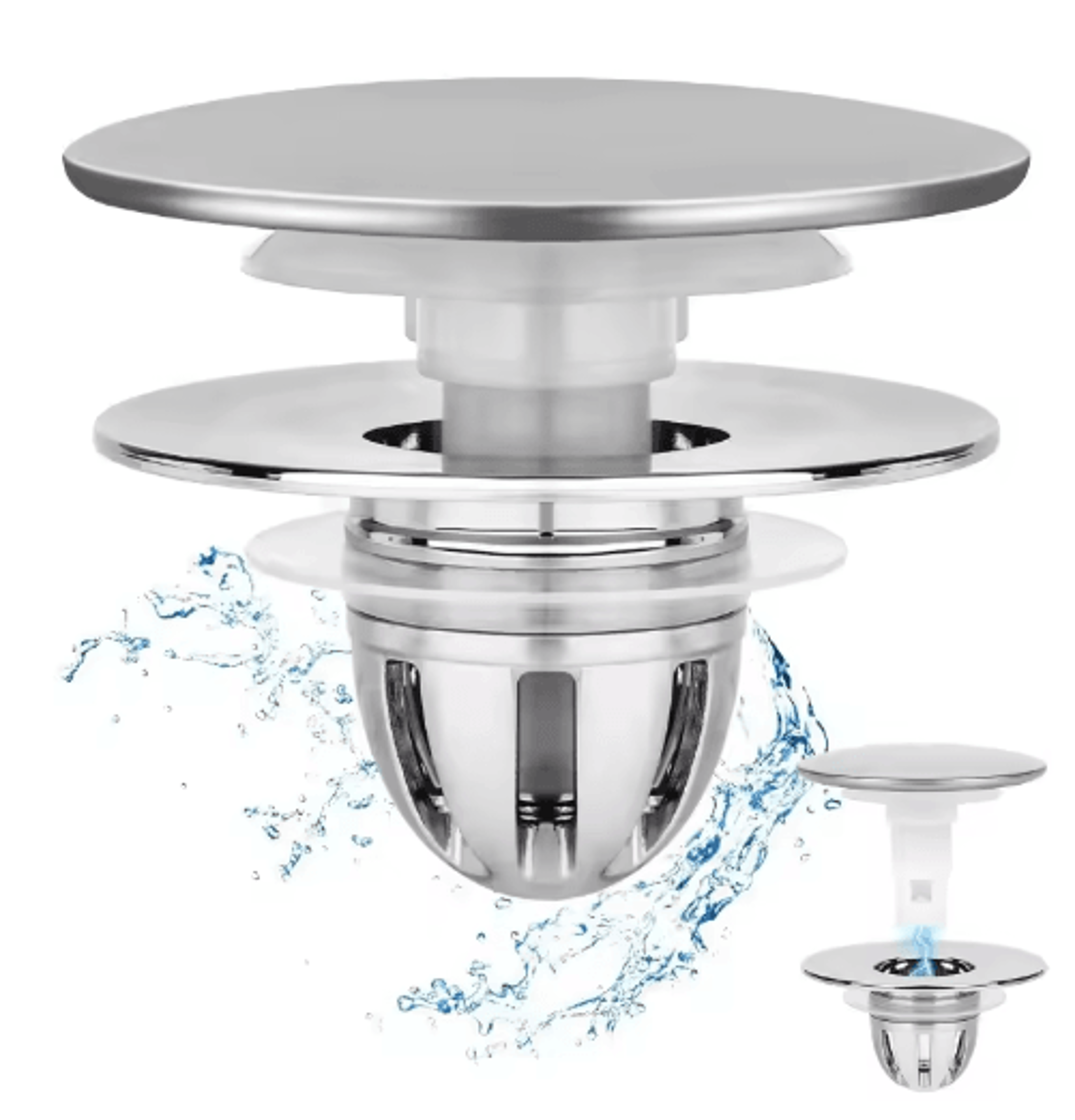 pop-up bathroom sink stopper – hair catcher & odor-resistant drain plug