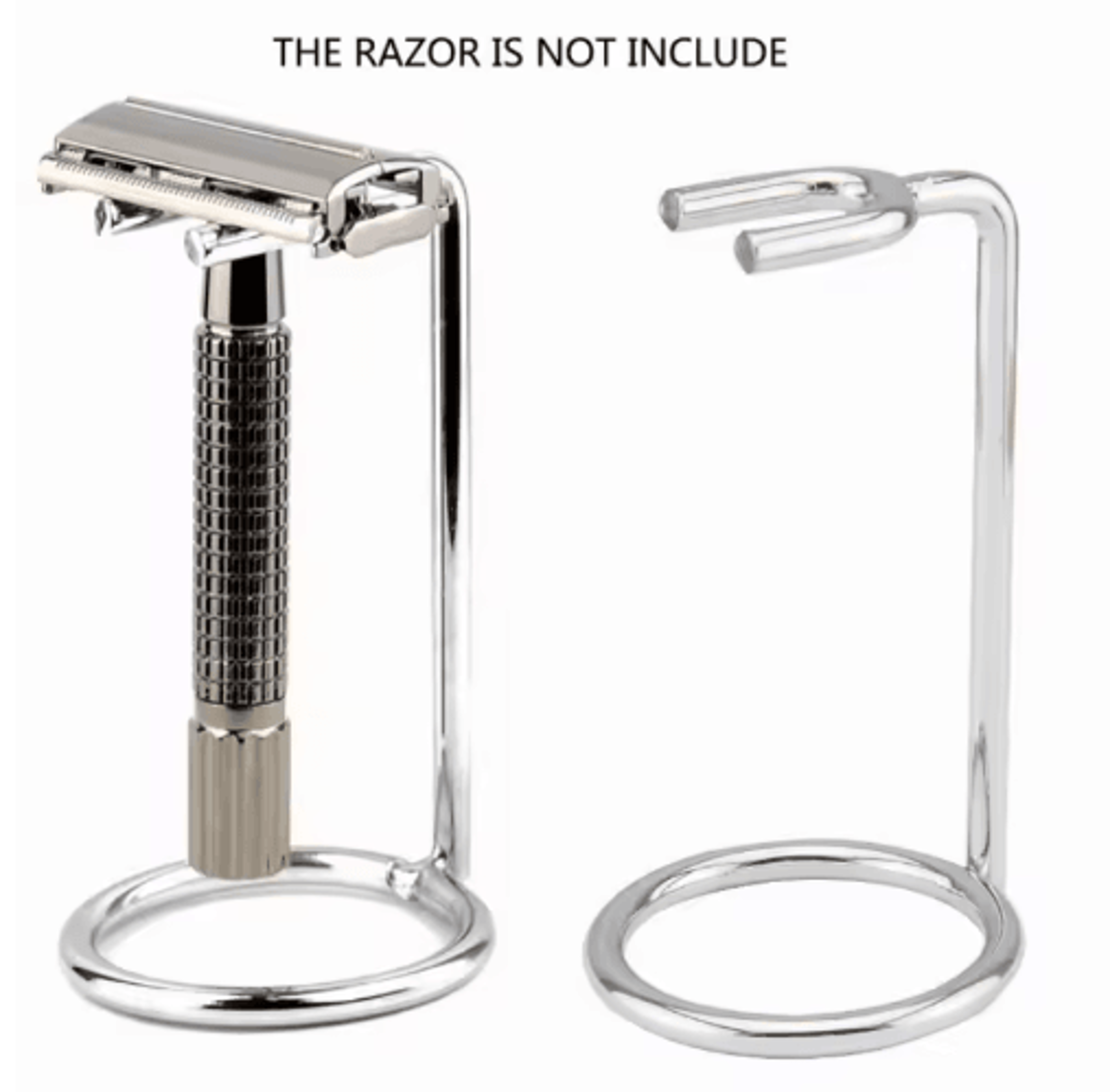 metal double edge razor stand – stylish shaver storage holder