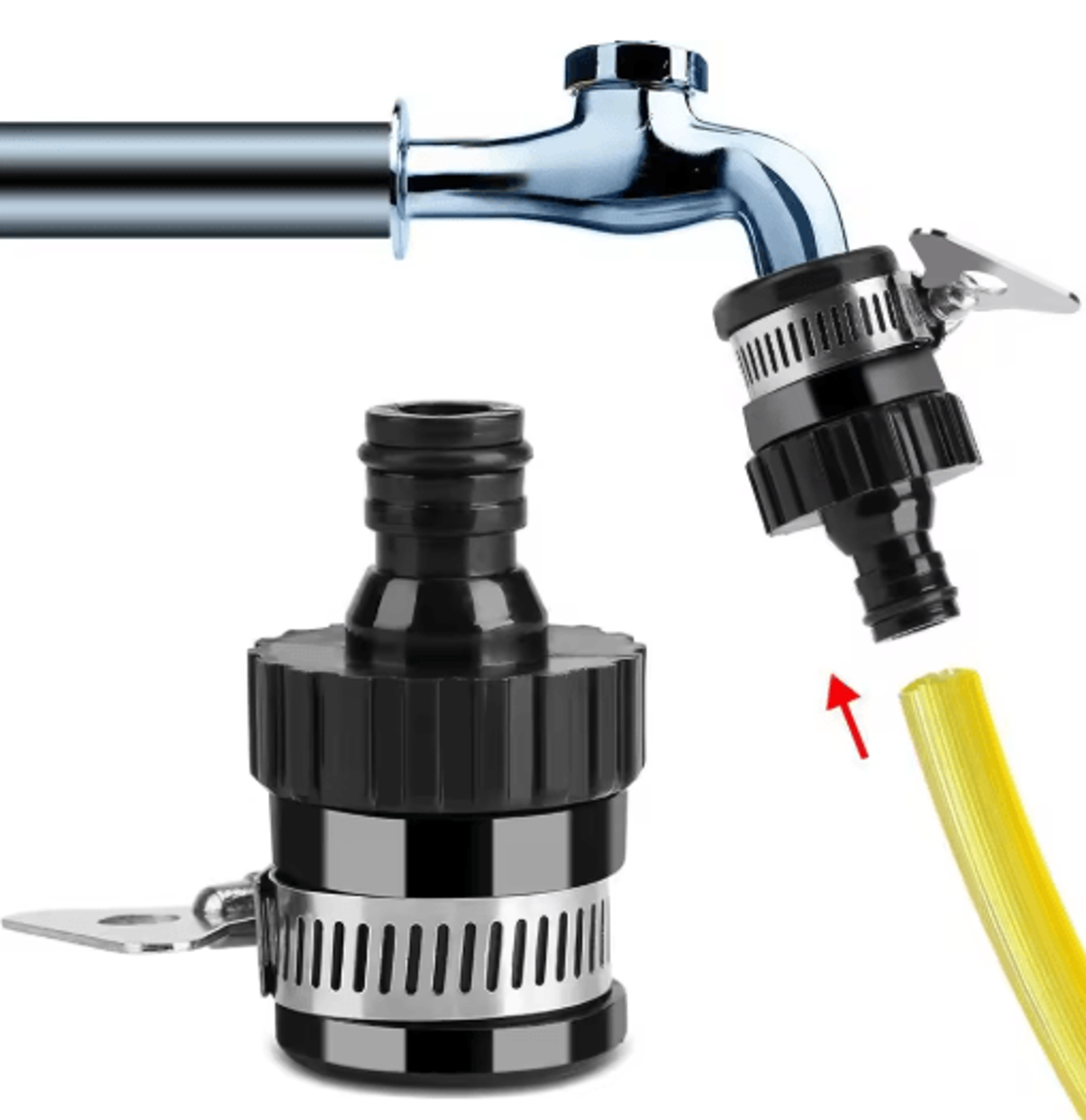 2pcs universal-style faucet hose adapters – quick connect water fittings
