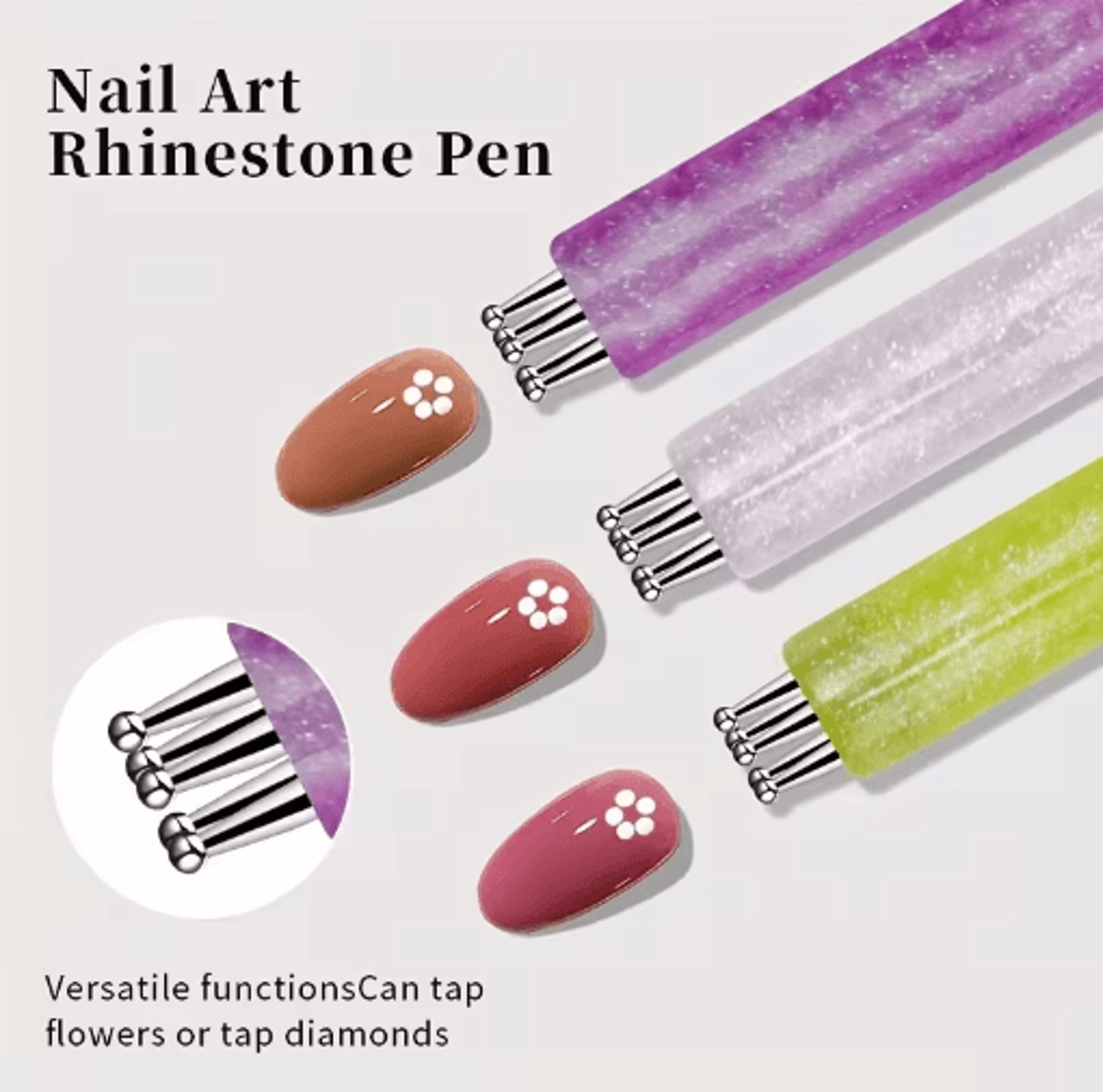 1.5mm fine tip nail art dotting pen – precision manicure & glitter tool