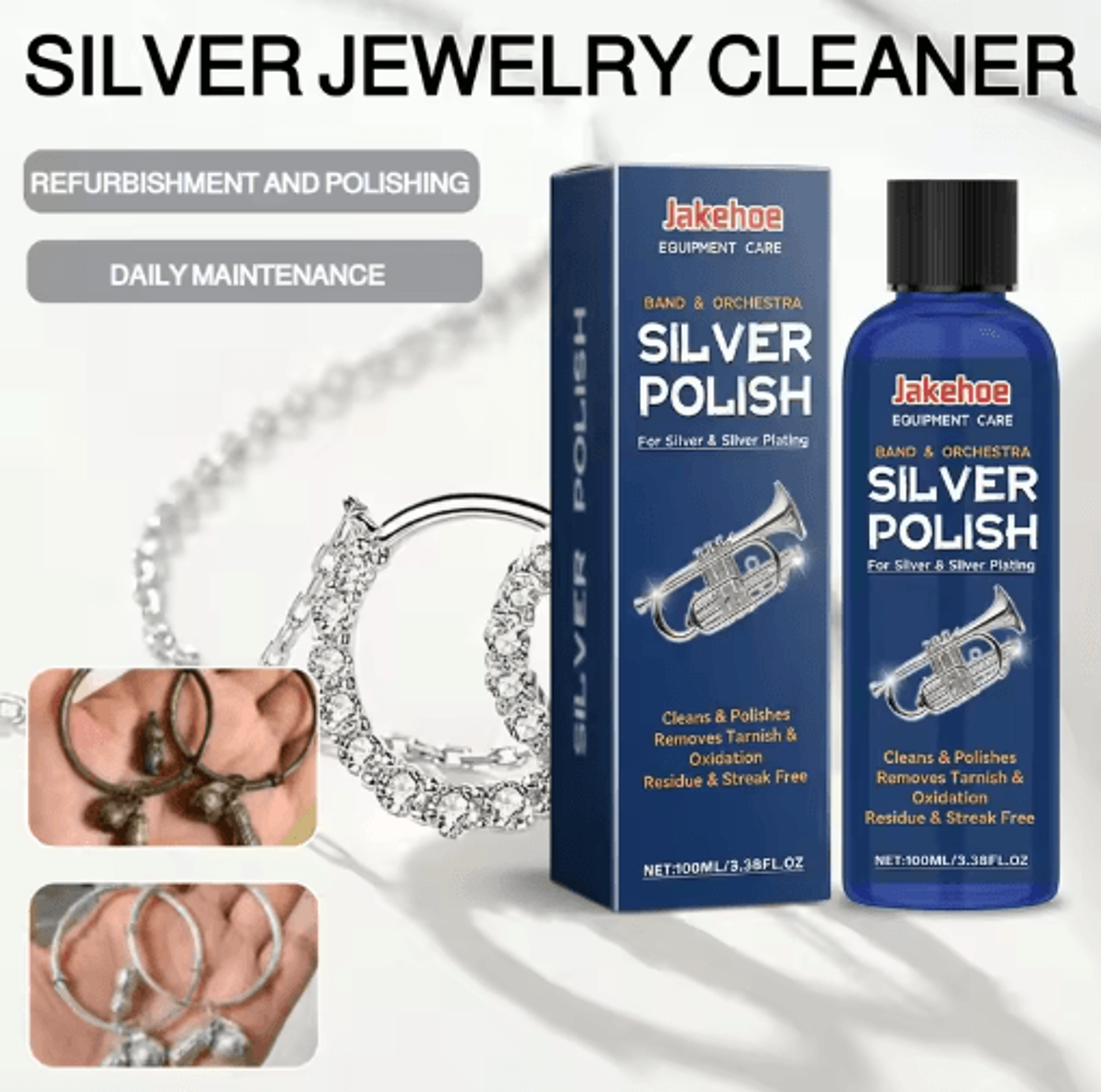 all-in-one jewelry cleaning & polishing kit for gold, silver & diamond jewelry