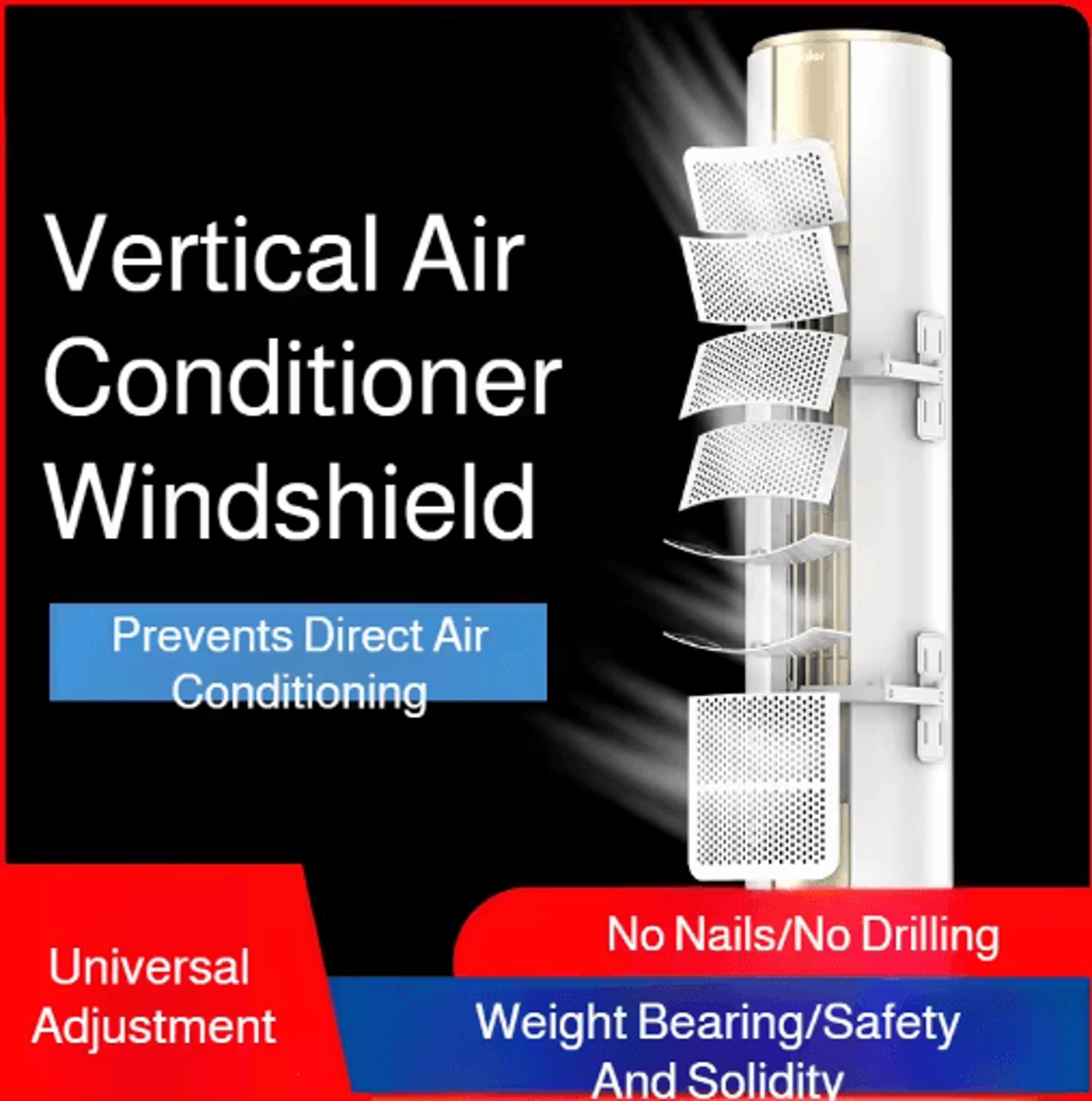 adjustable vertical air conditioner wind deflector with honeycomb design