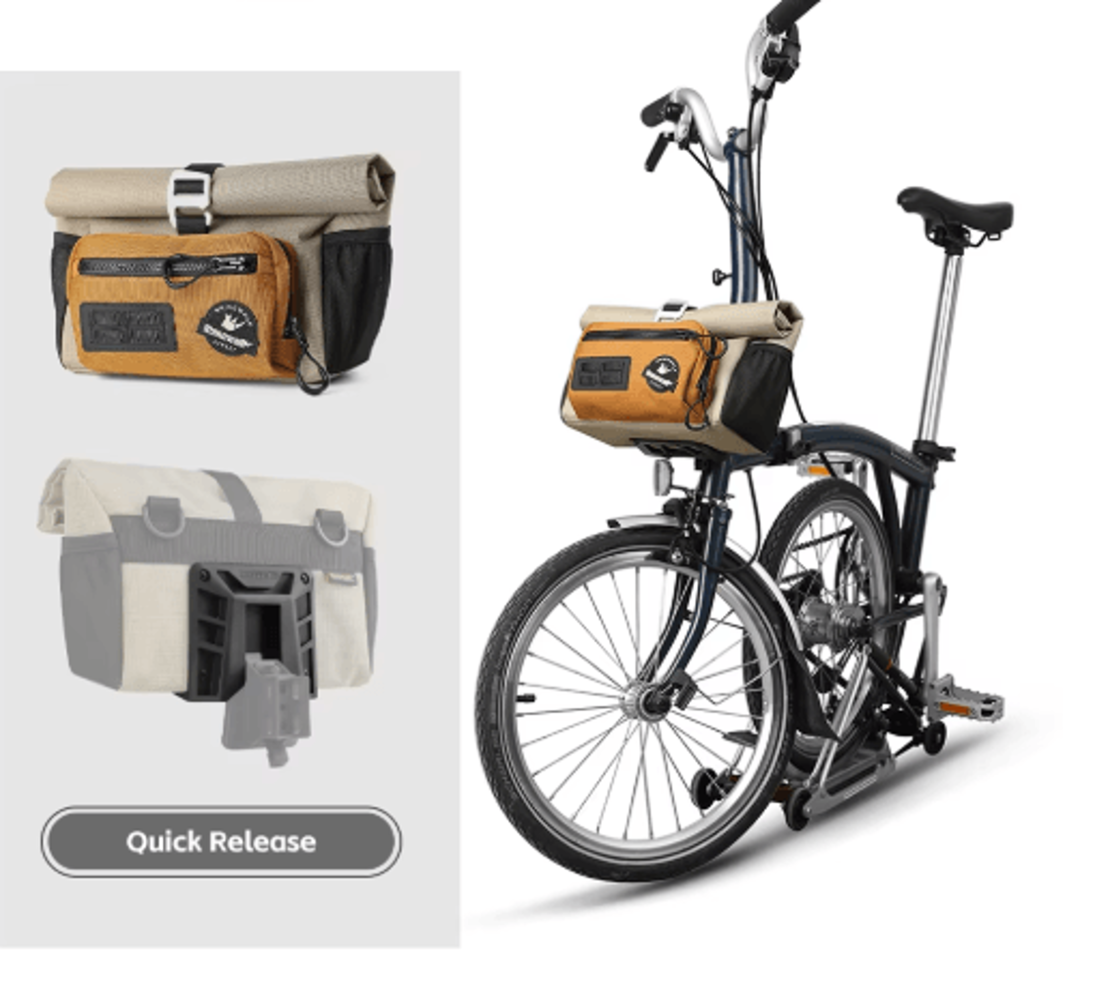4l quick release bike handlebar bag for brompton folding bikes