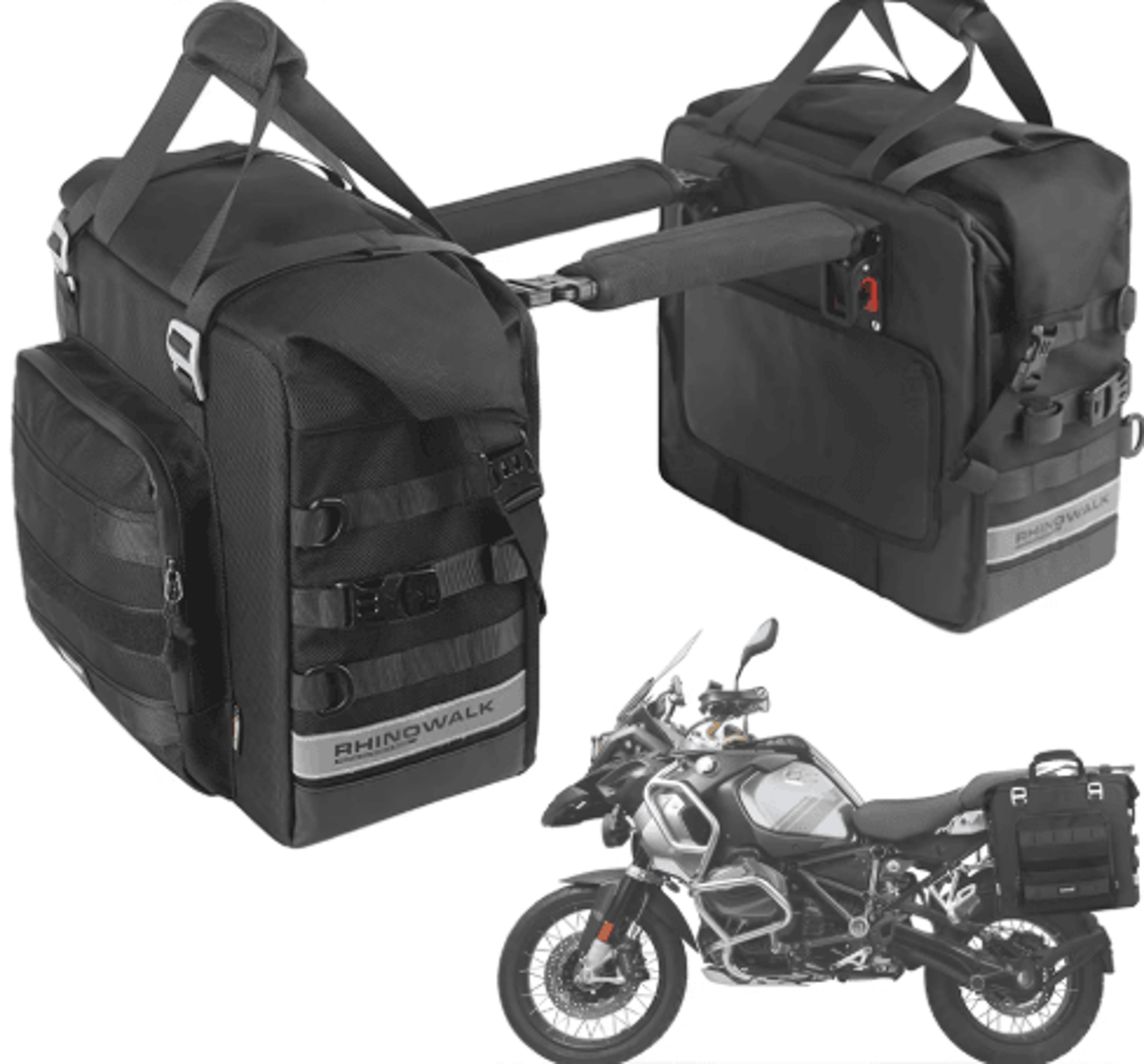 25l–32l expandable motorcycle side bag – waterproof quick-release pannier
