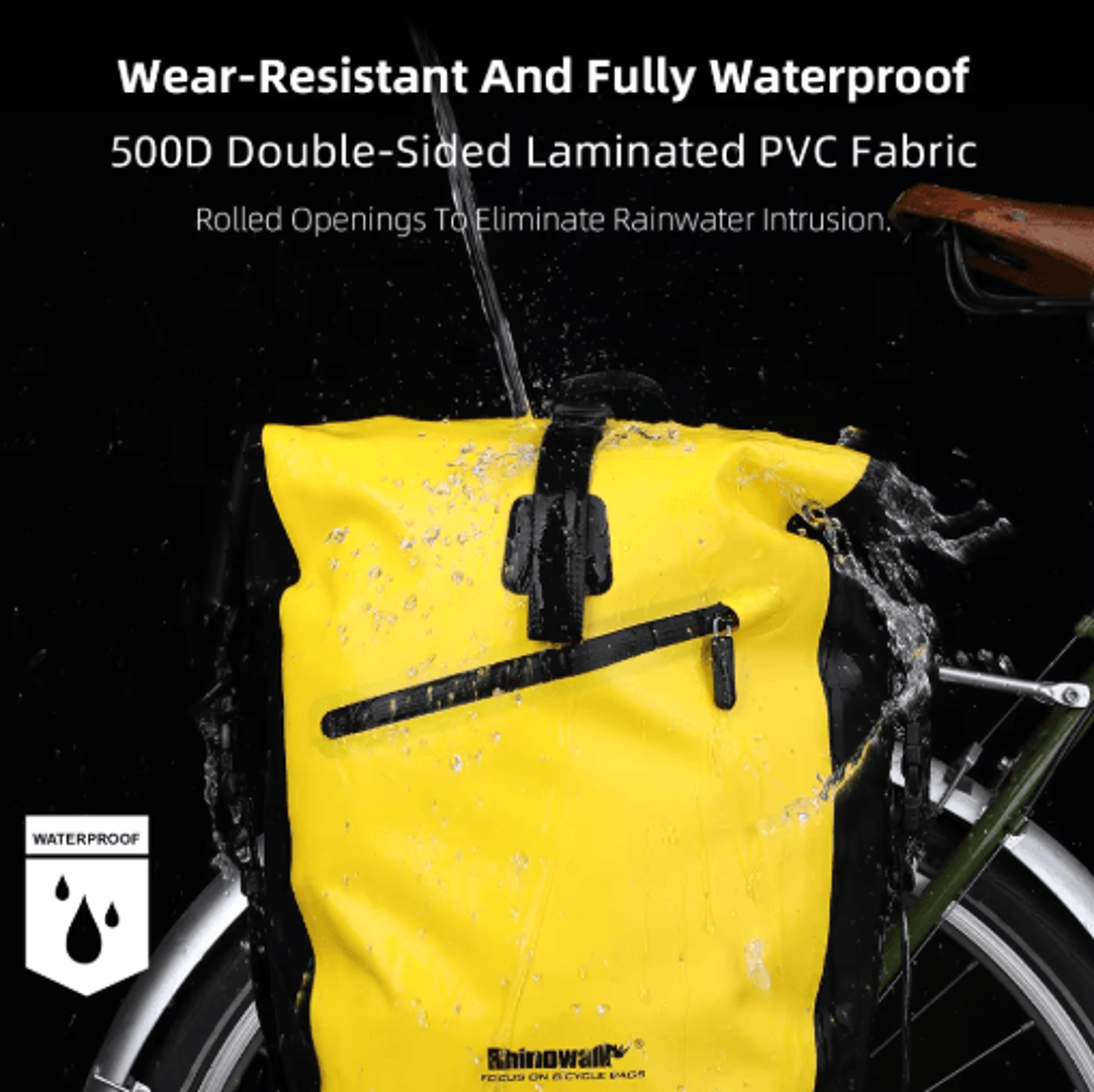 waterproof bike bag – 20l/27l rear rack travel storage