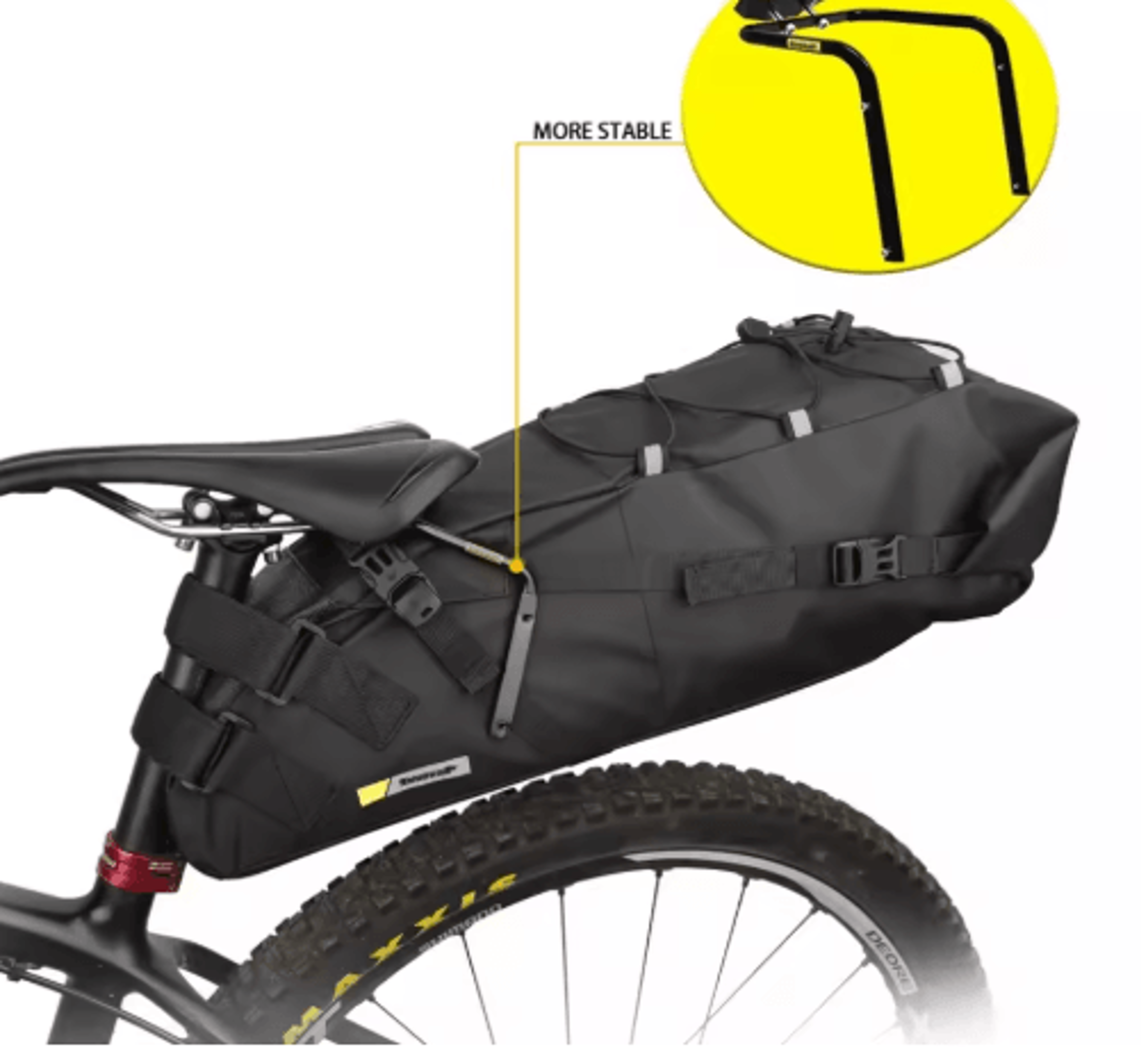 waterproof bicycle saddle bag – 10l–13l rear storage or stabilizer bracket