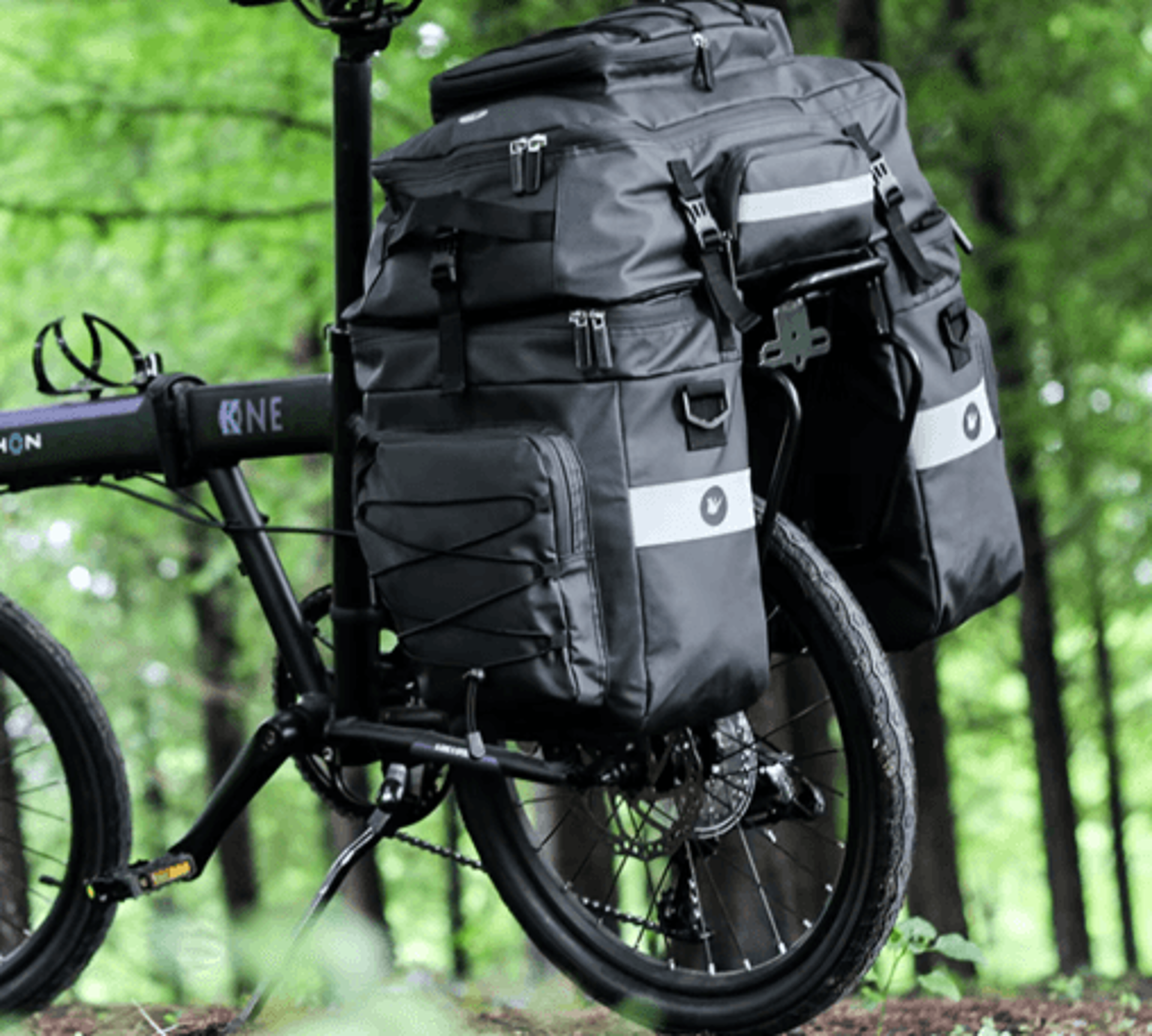 3-in-1 bike pannier bag – large capacity rear rack storage with rain cover