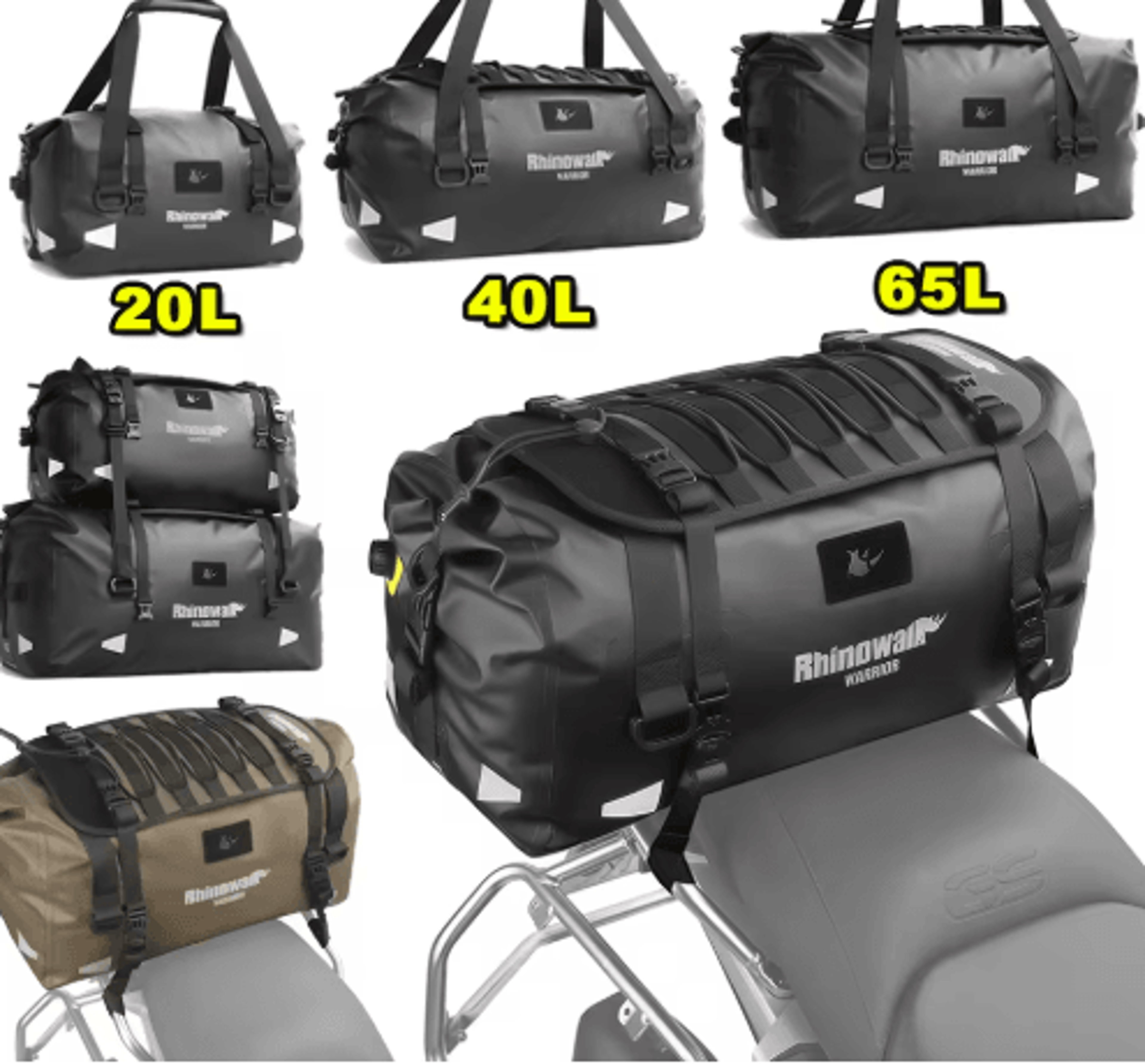 waterproof motorcycle tail bag – 20l/40l/65l dry travel luggage