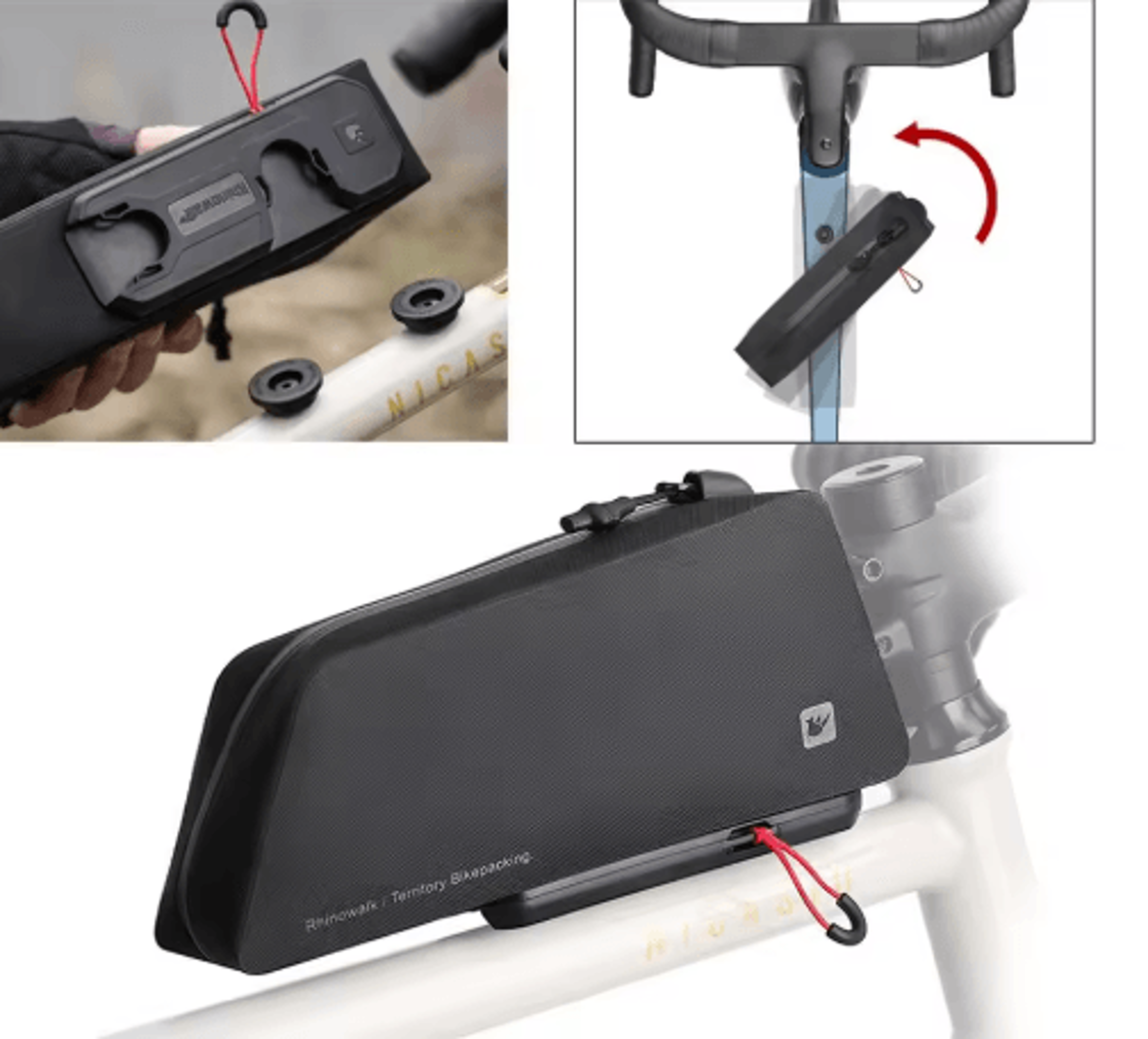 waterproof bicycle top tube bag – quick-release cycling frame storage