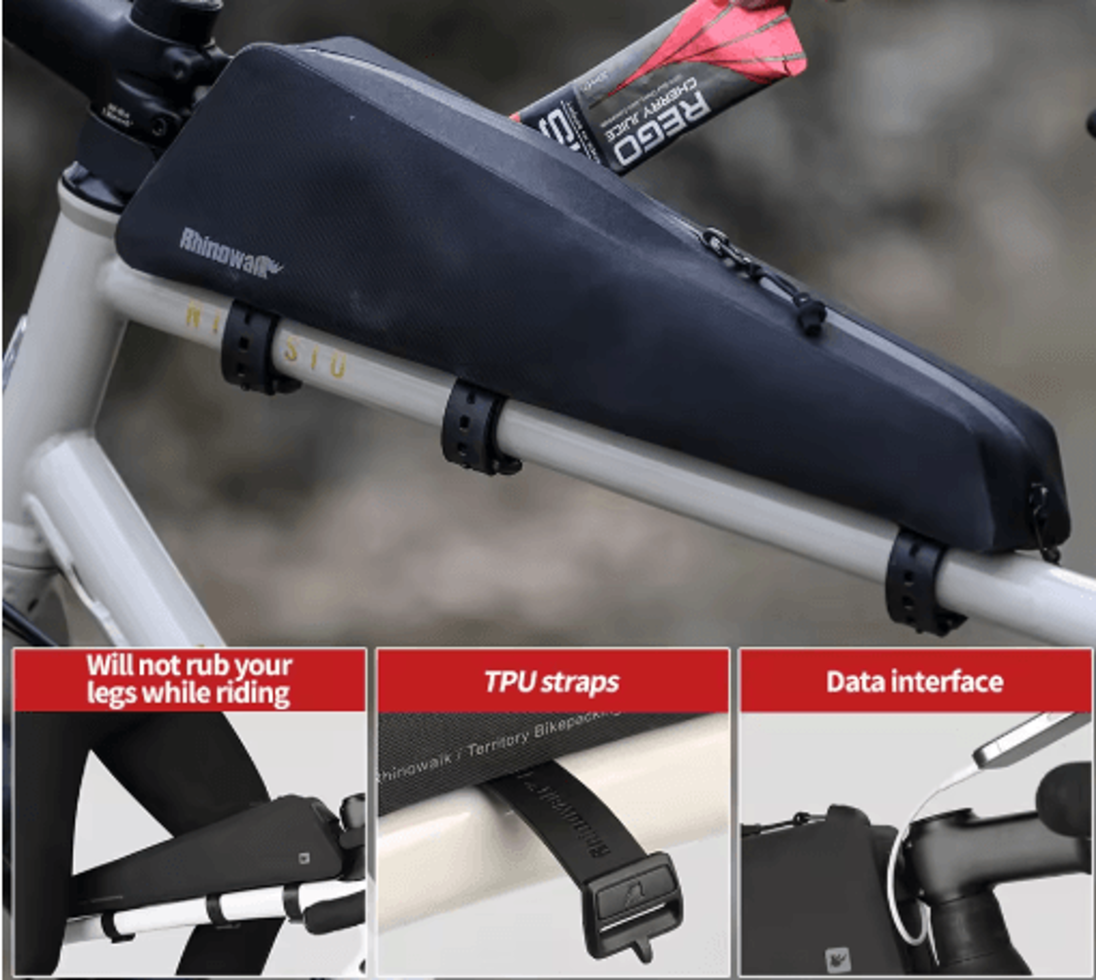 1l waterproof bicycle top tube bag – compact cycling frame storage
