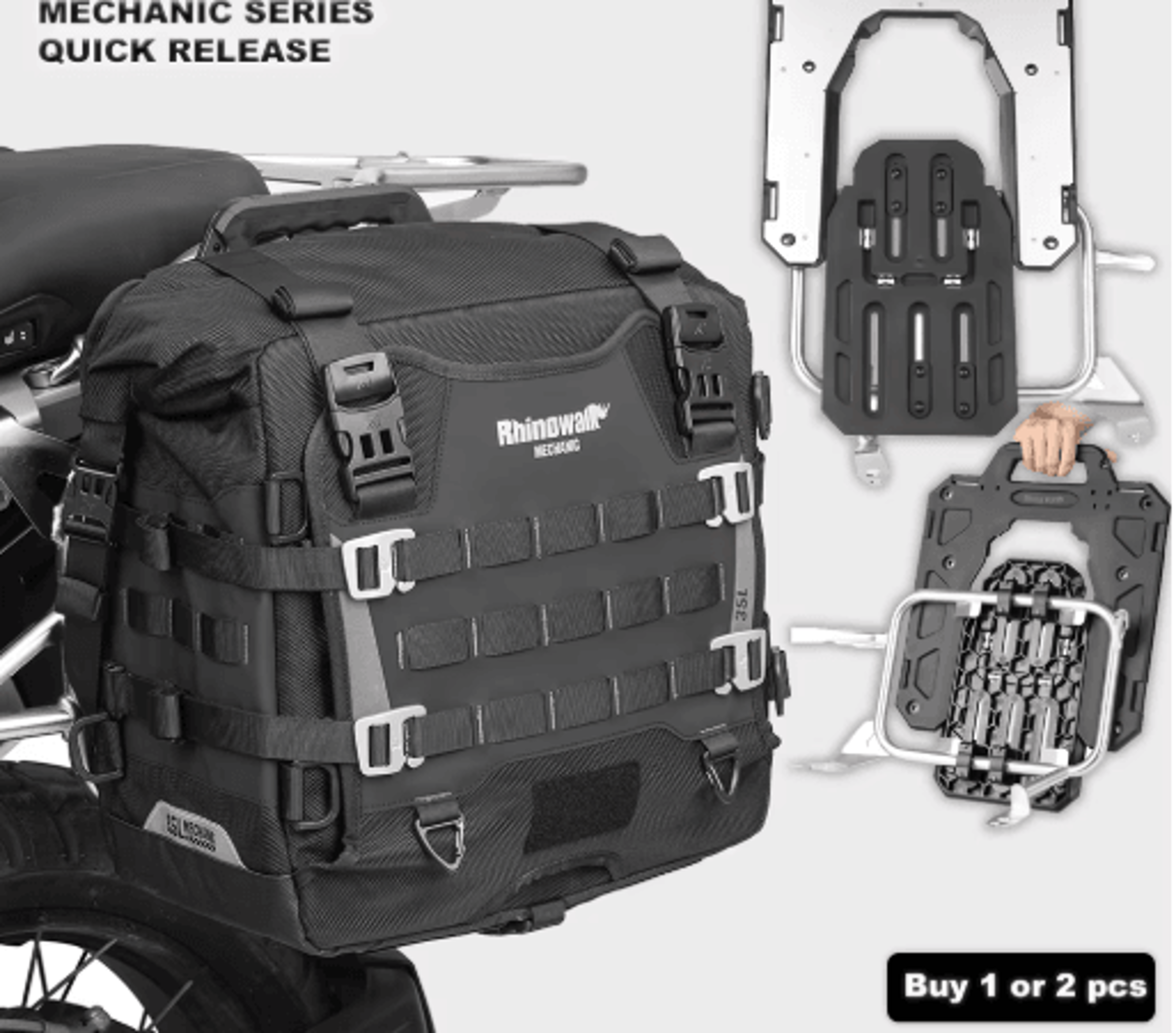 35l waterproof motorcycle side bag – quick-release anti-theft saddlebag