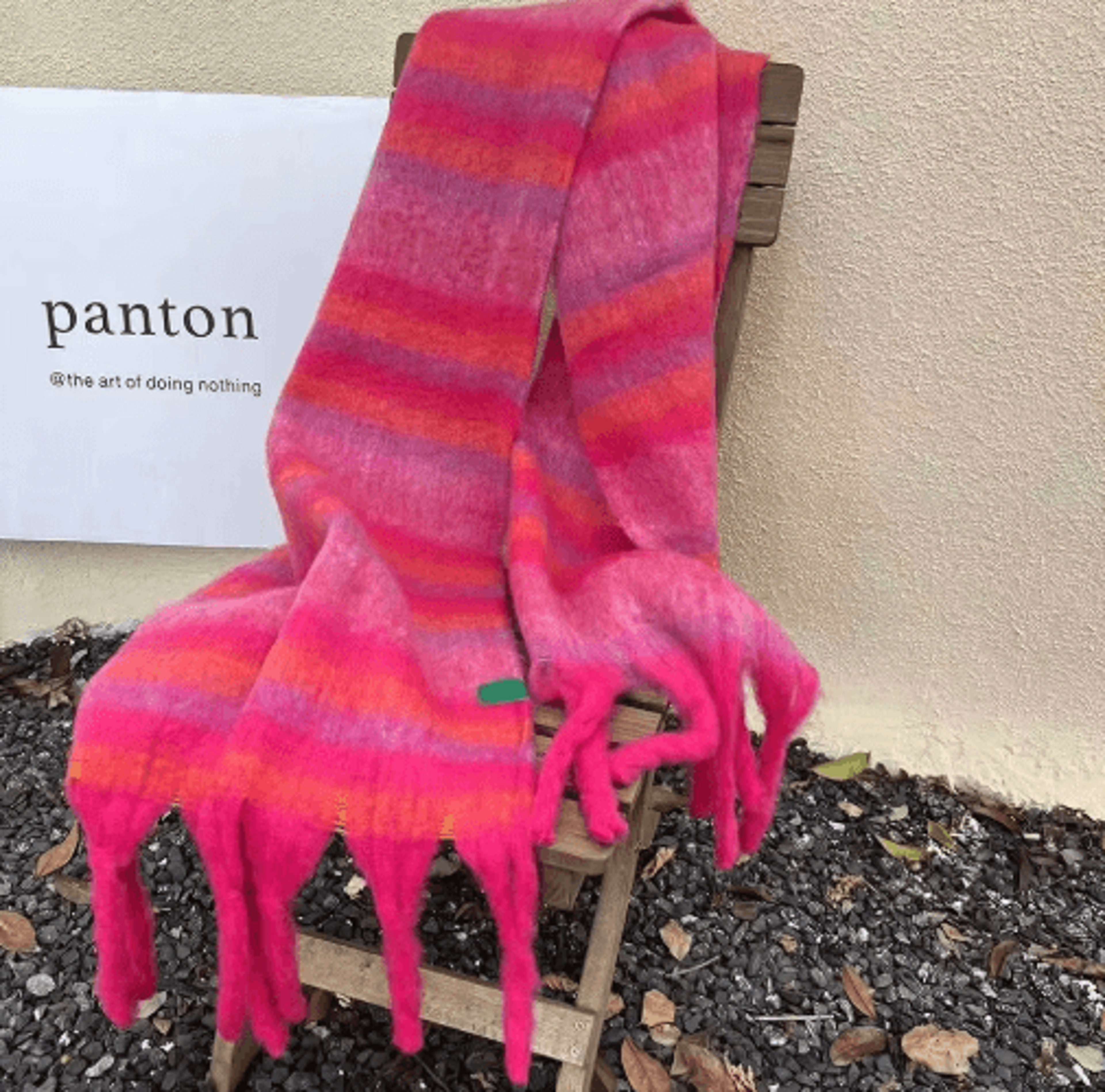 korean style gradient striped scarf – thick warm winter shawl