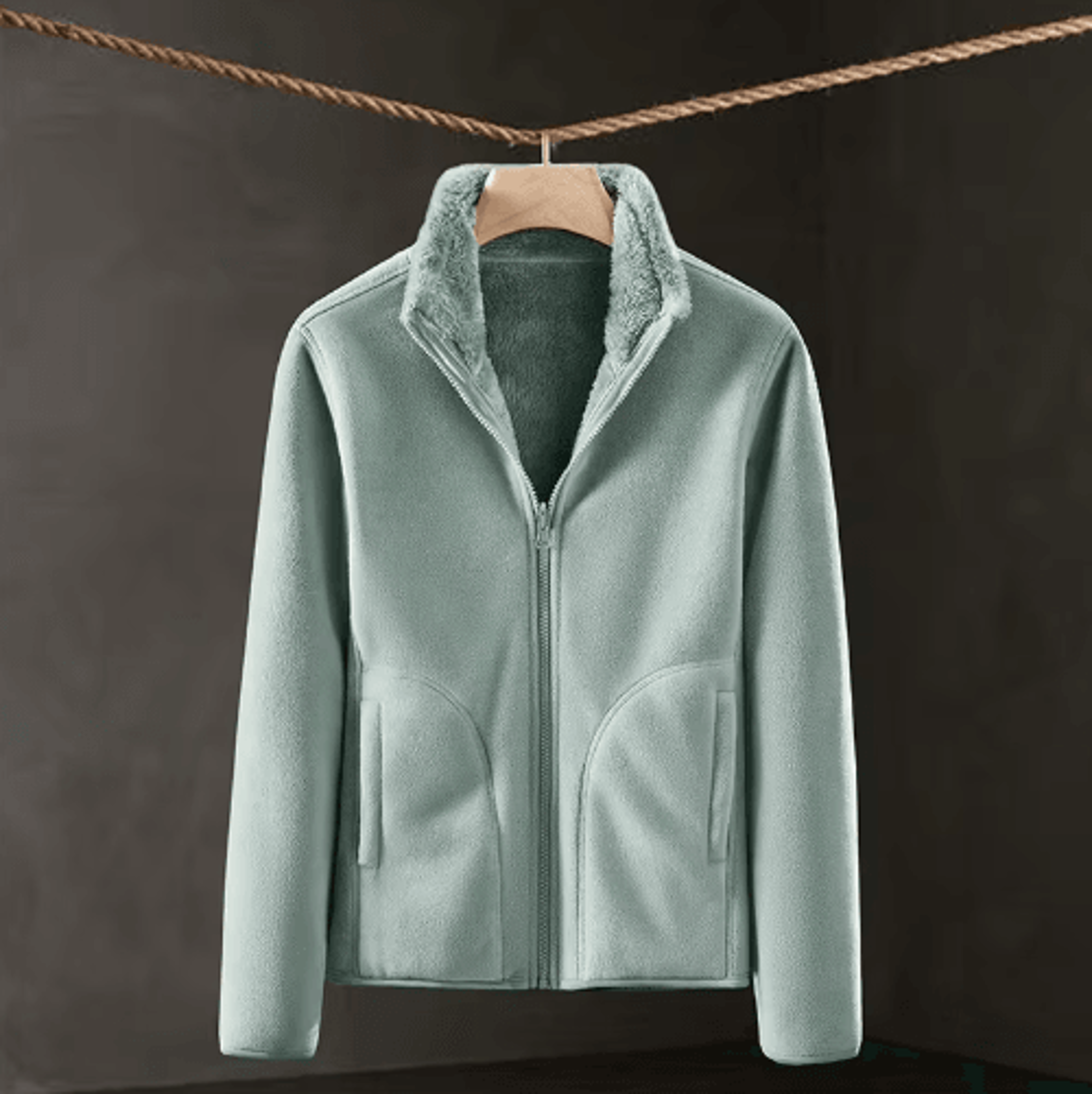 womens double-sided fleece jacket – thick warm winter outdoor coat