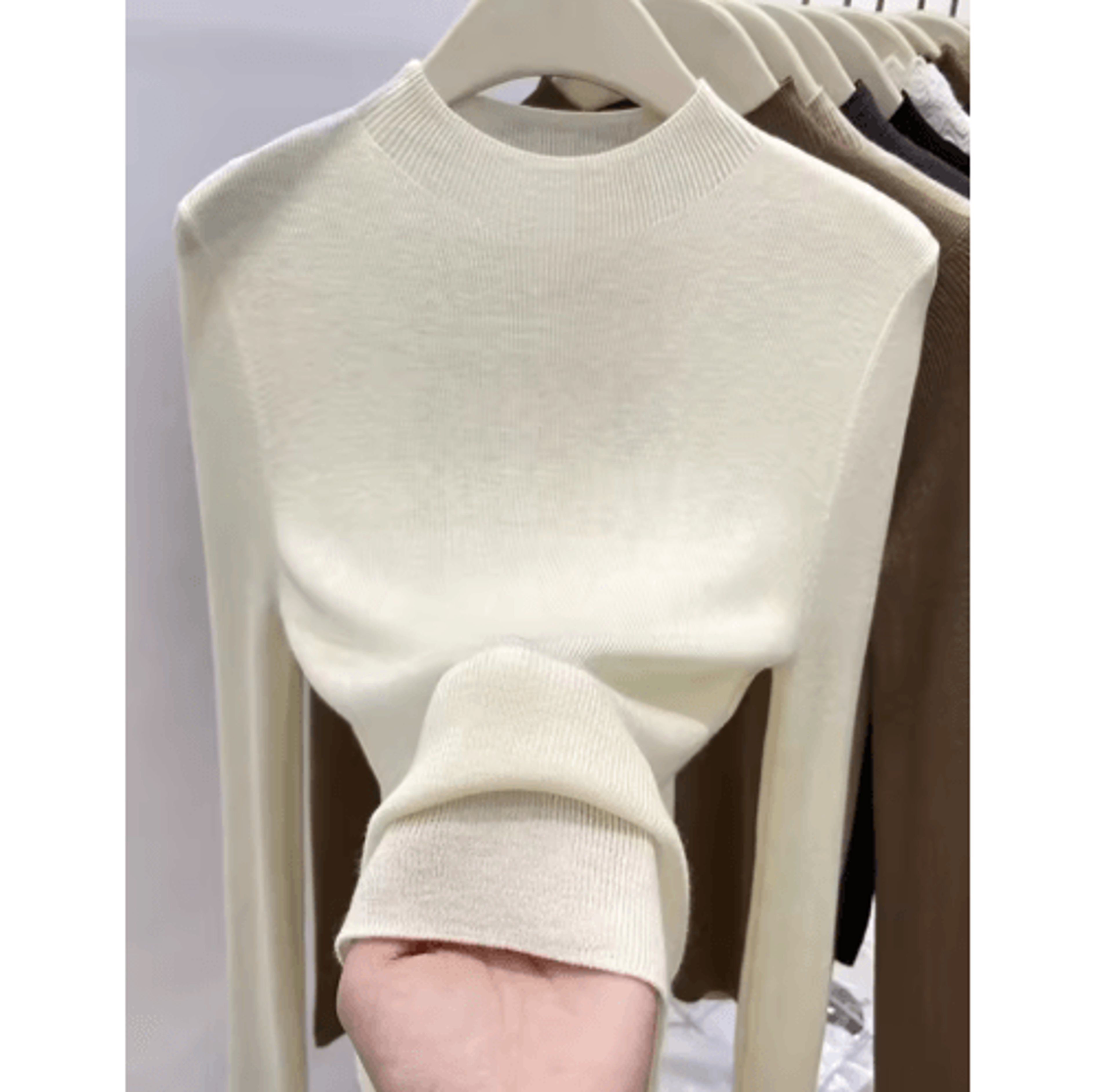 womens slim fit turtleneck sweater – warm korean style knit pullover
