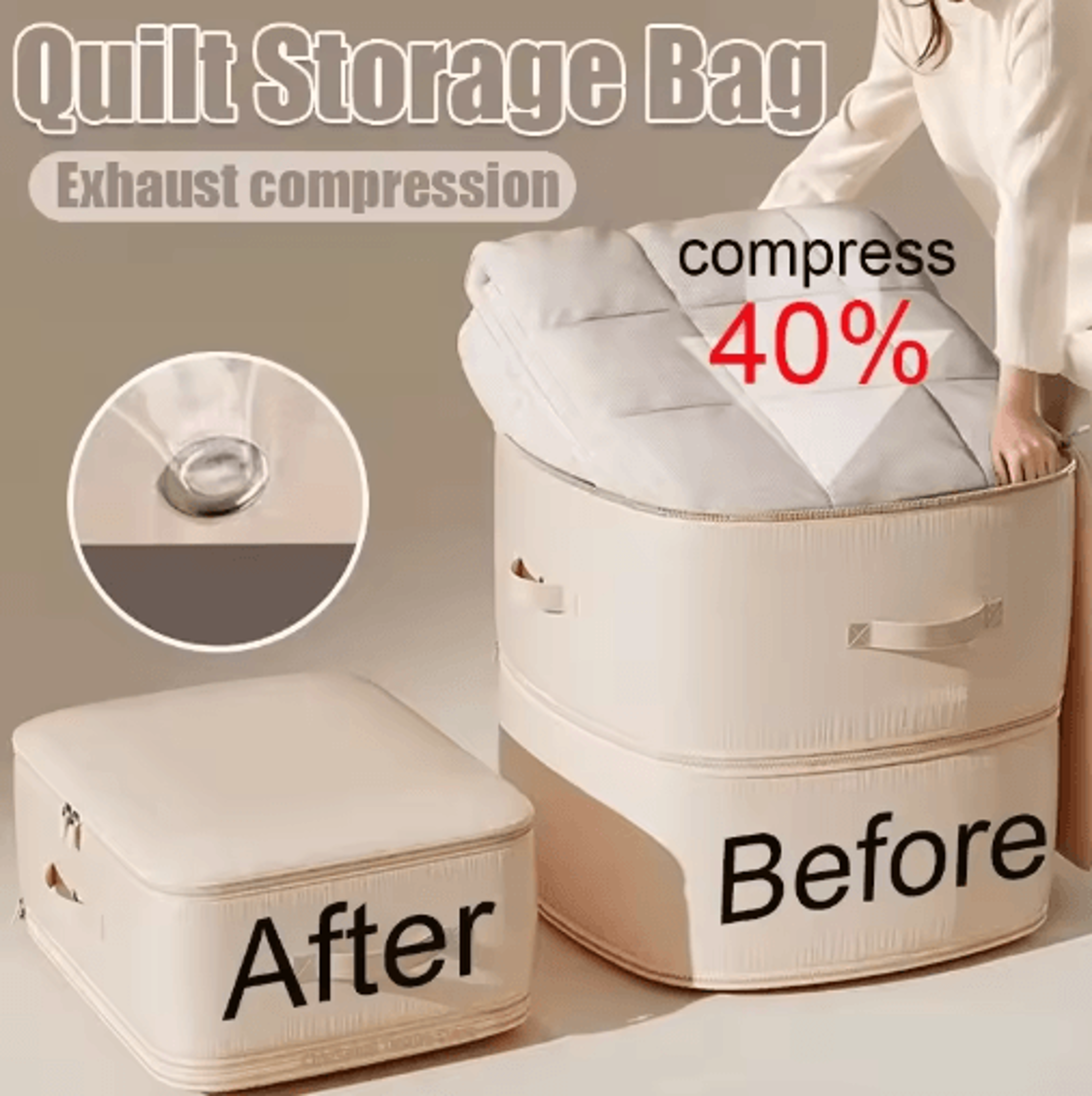 self-compression duvet storage bag – space-saving bedding organizer