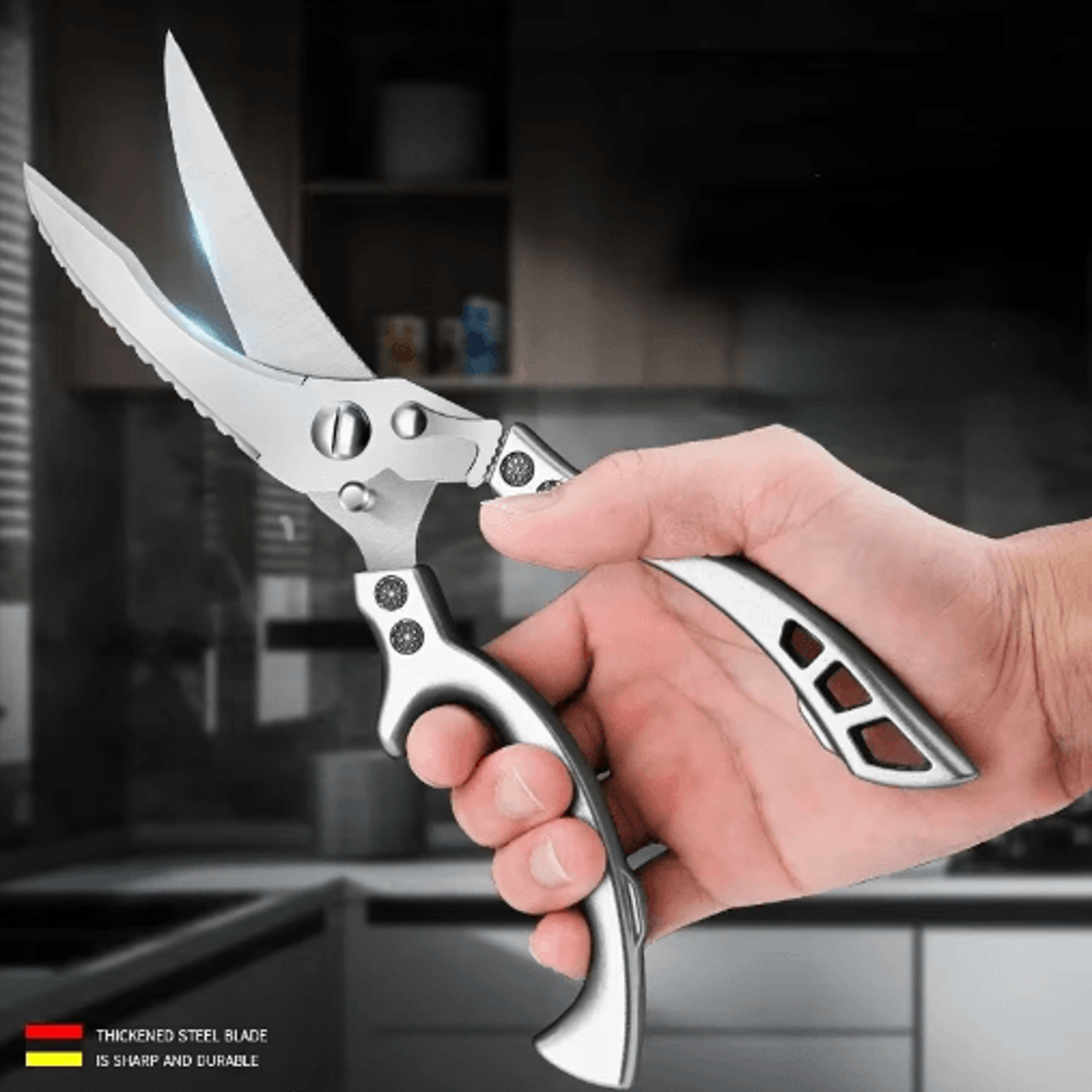 stainless steel kitchen shears – heavy-duty poultry & fish scissors