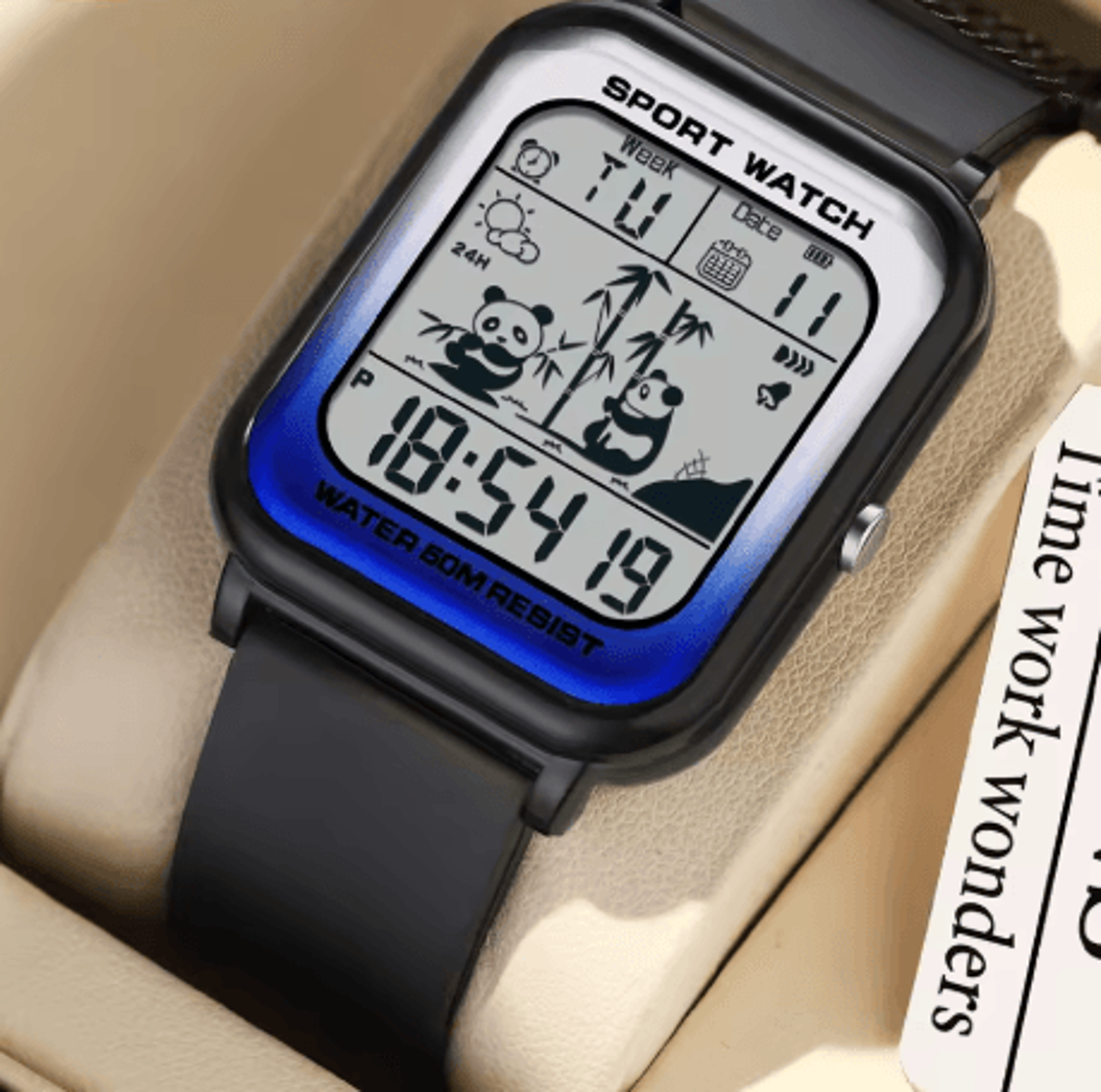 rectangular digital sports watch – fashion electronic wristwatch