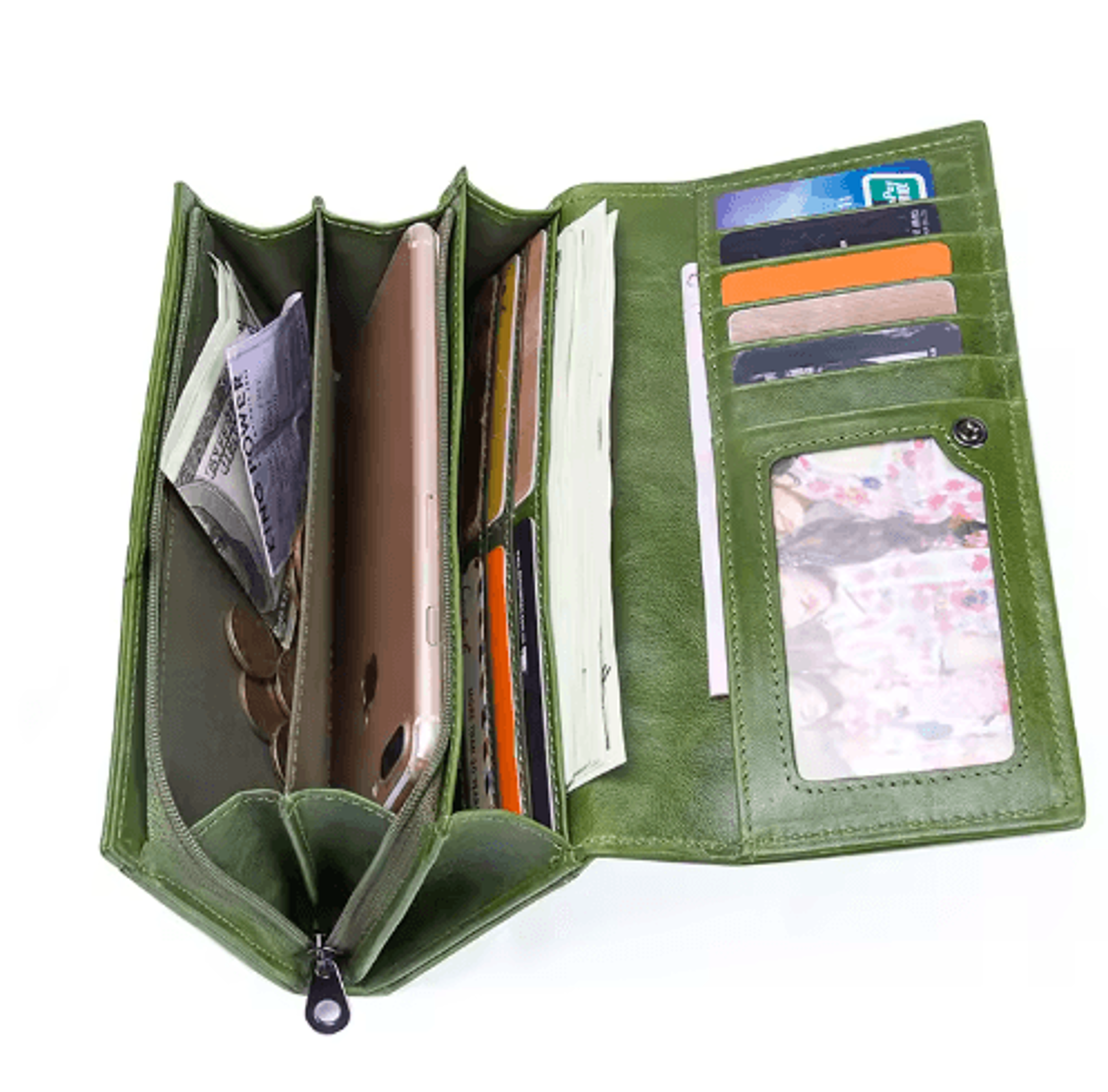 genuine leather women's wallet – large capacity long clutch