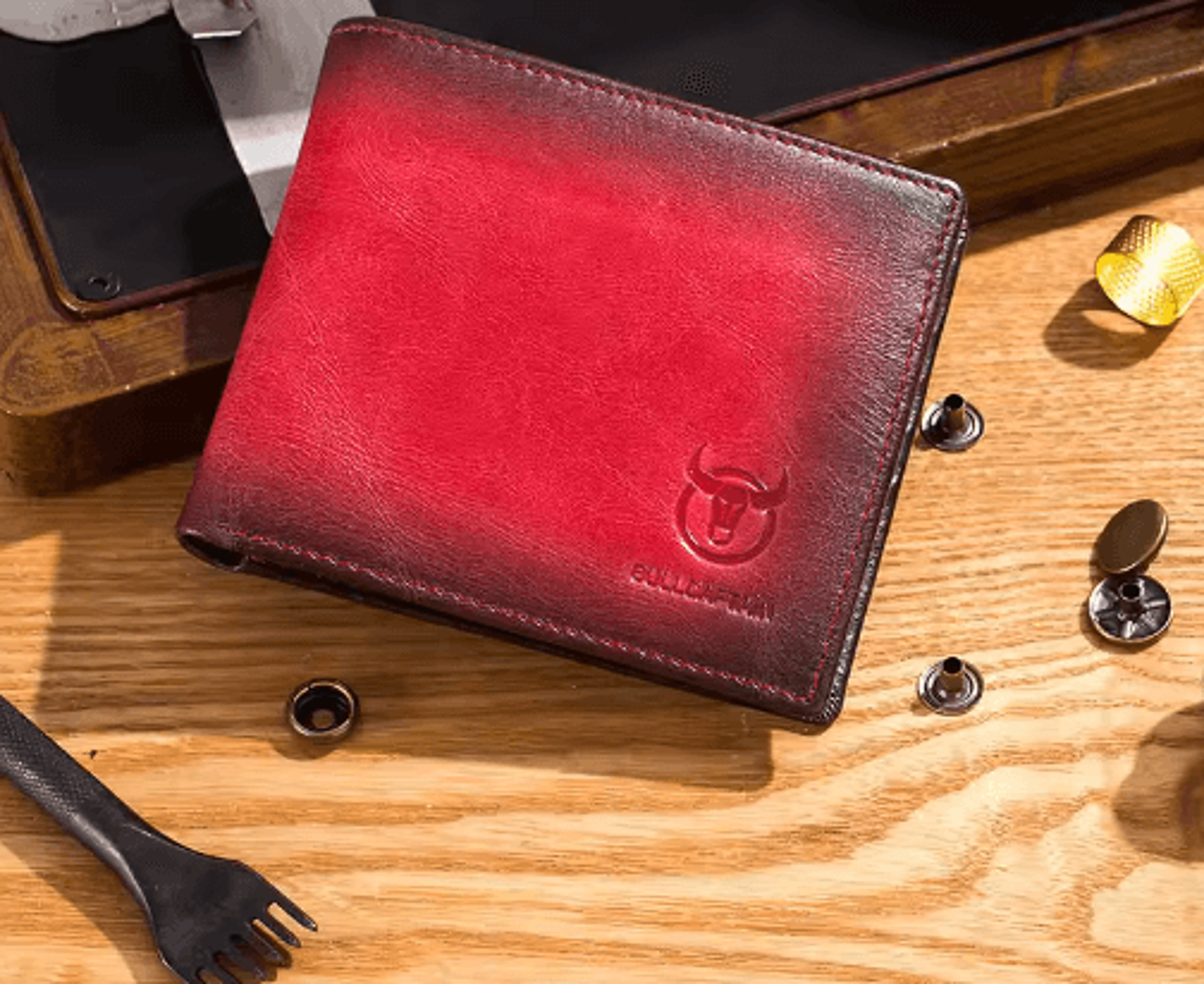men's slim leather bifold wallet – multi-card & id holder qb05