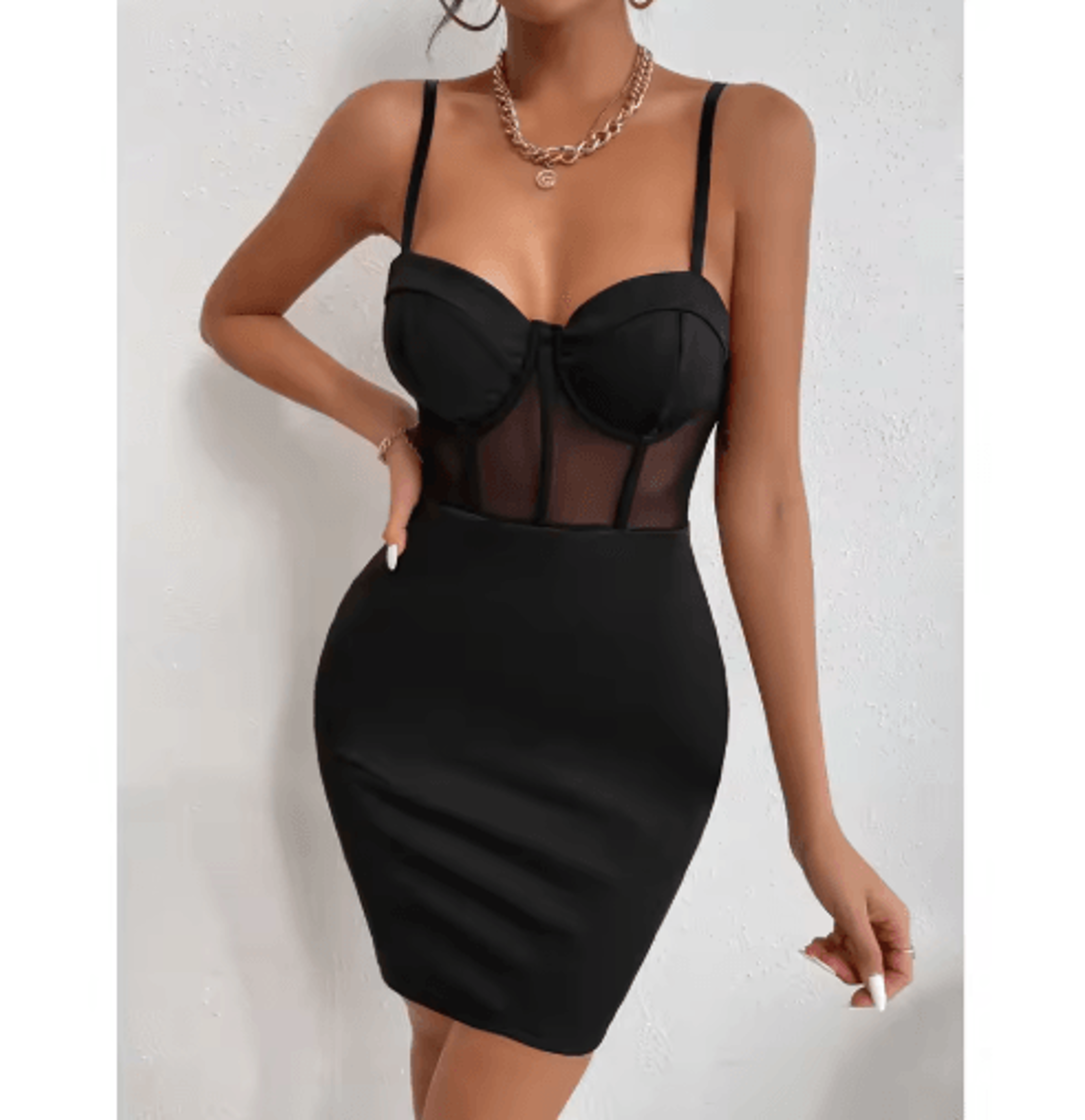 y2k sheer mesh bodycon dress – halter v-neck club party outfit