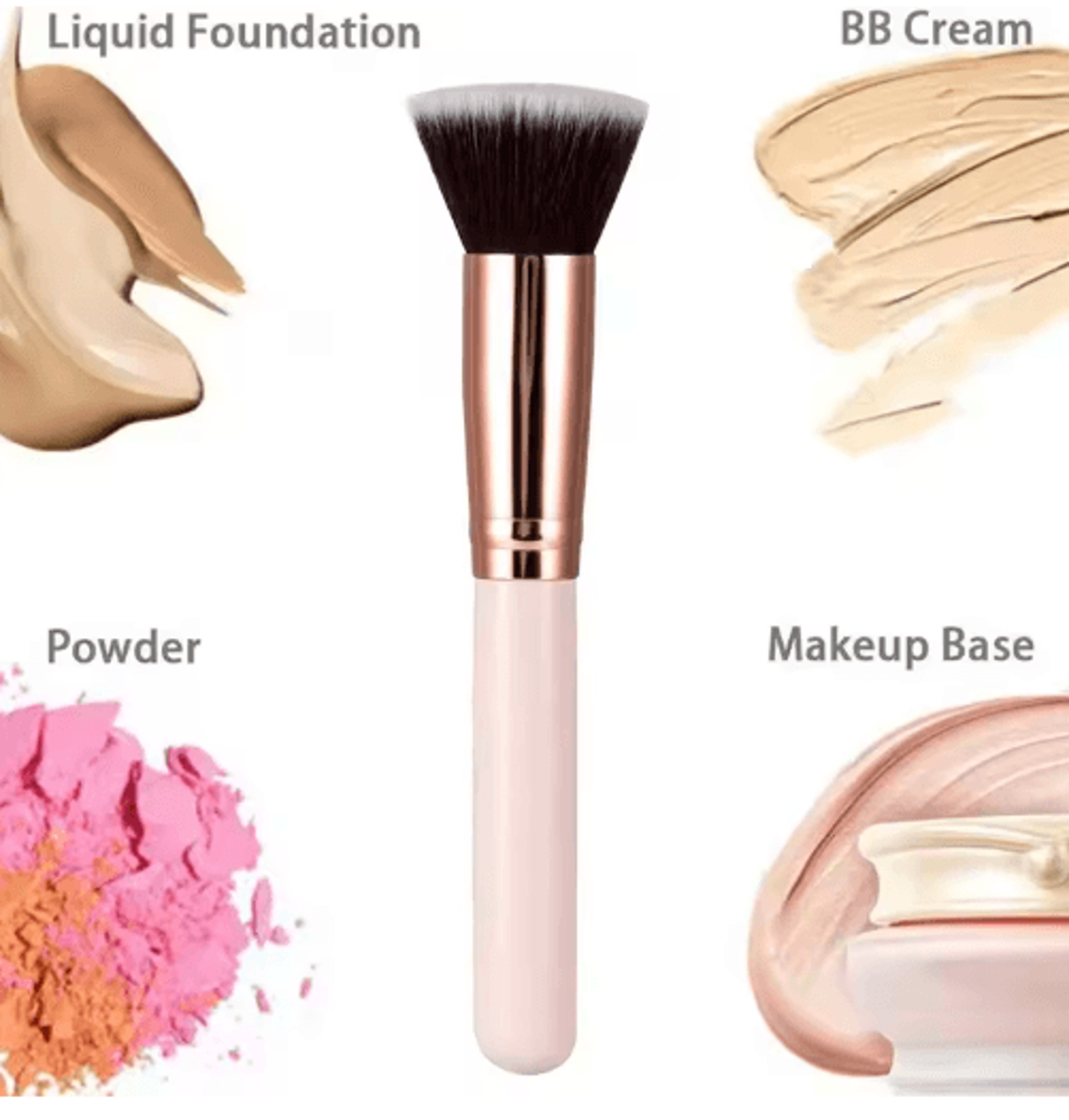 flat top kabuki foundation brush – versatile makeup blending tool