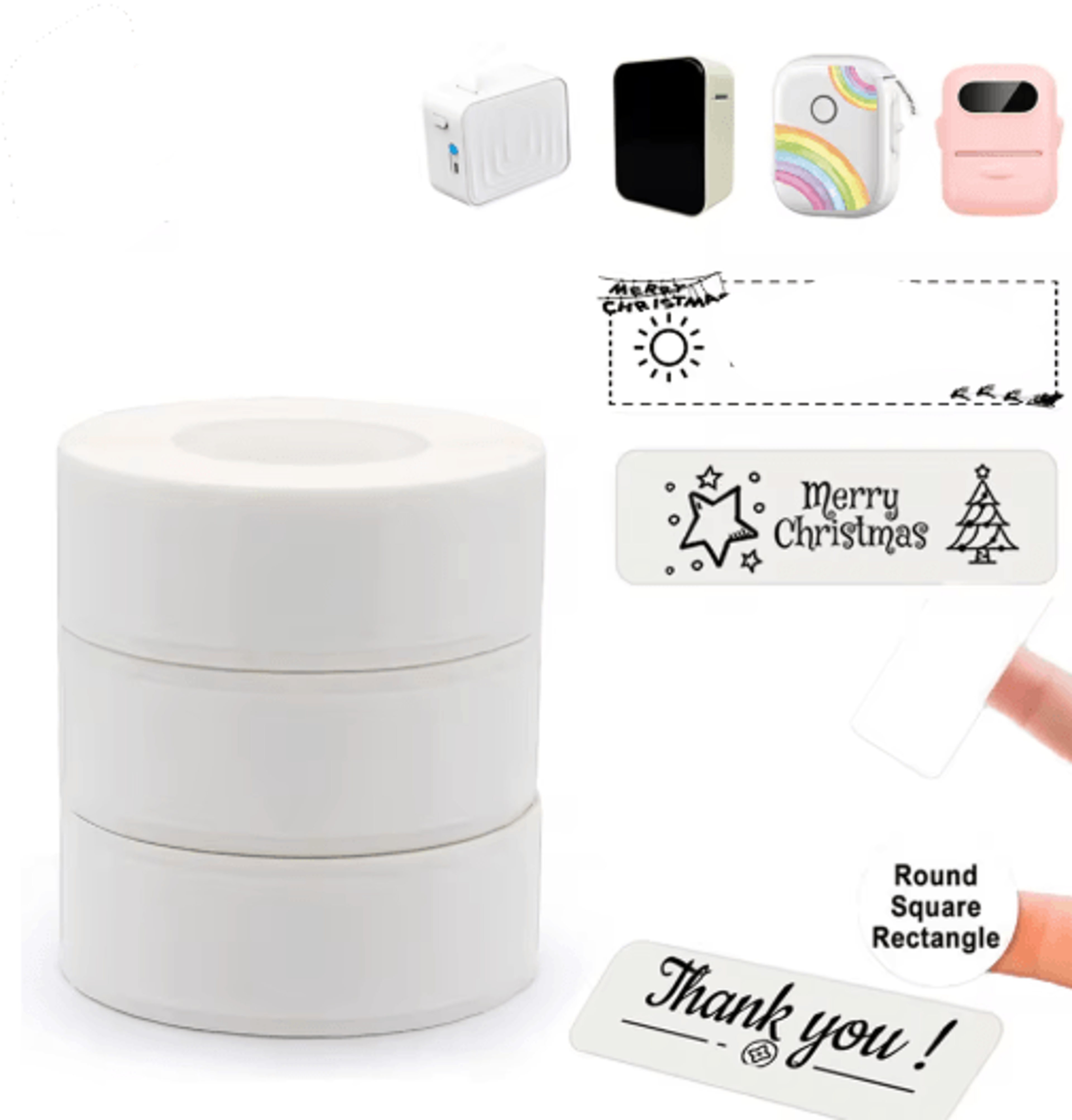 self-adhesive thermal label paper roll – stickers for p15, p12, m1 & p50 printers