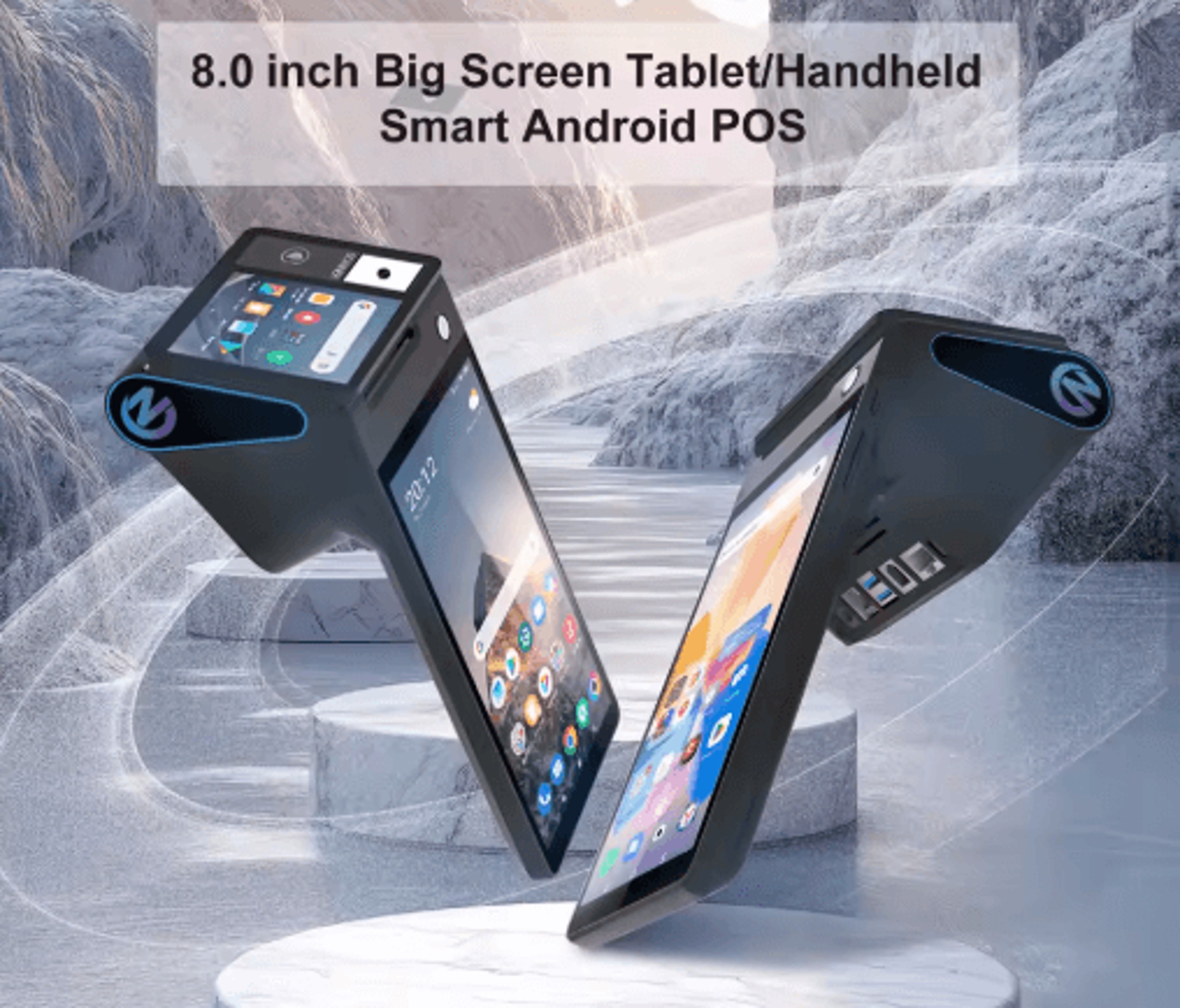 android 14 dual-screen pos cash register – touchscreen terminal with nfc & thermal printer