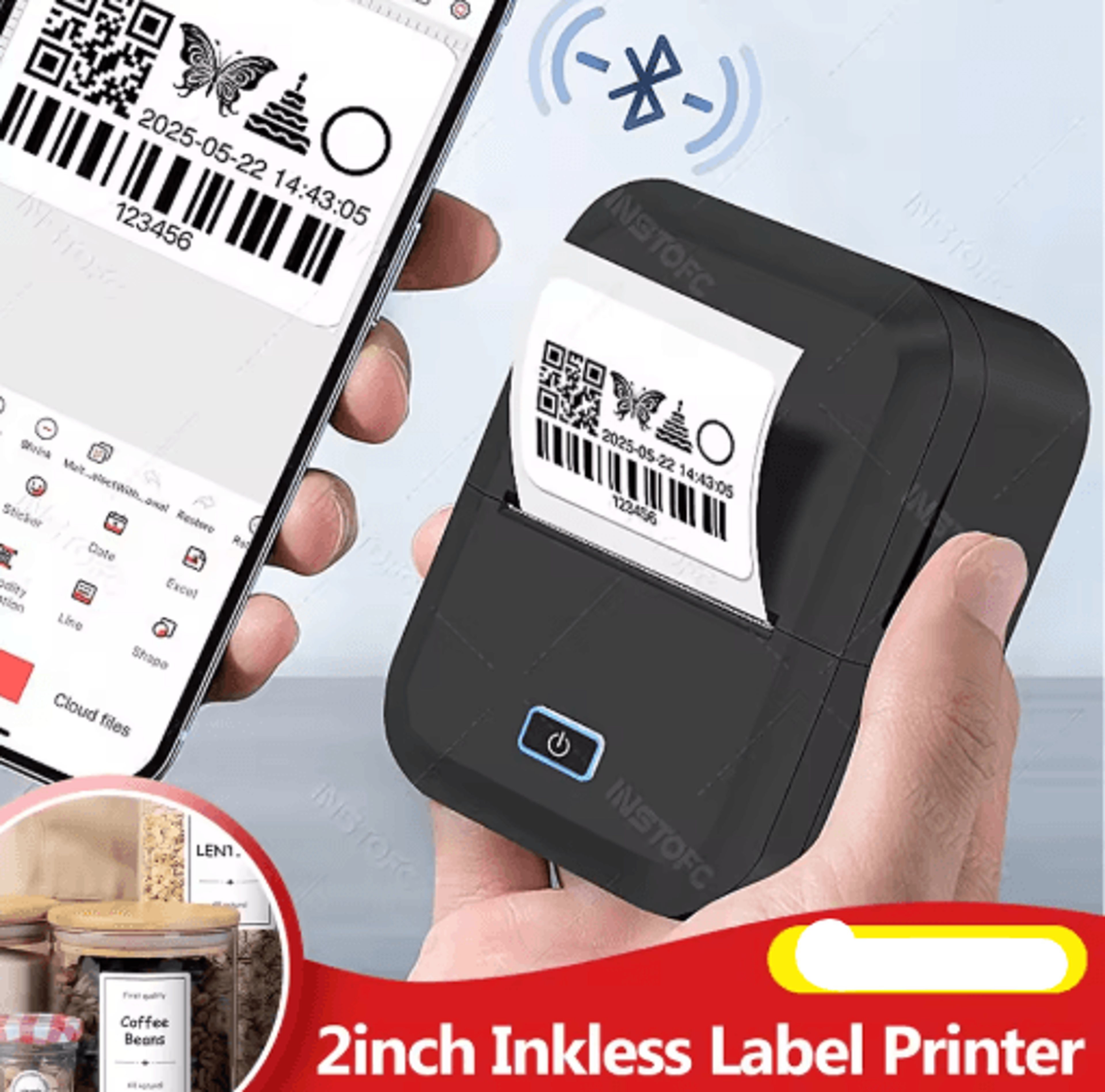 mini portable thermal label printer – inkless pocket sticker printing machine